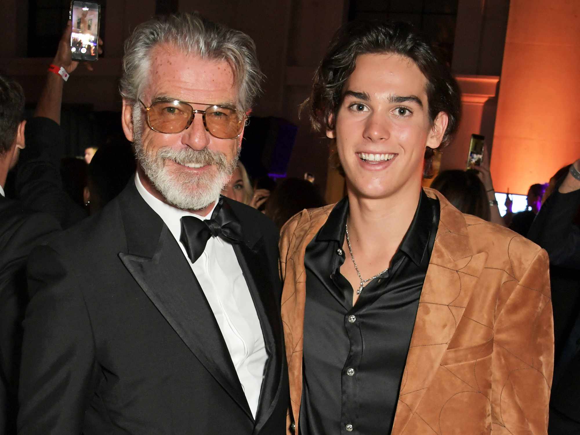 Pierce Brosnan and Paris Brosnan attend the Fashion For Relief London 2019 after party at The British Museum on September 14, 2019 in London, England