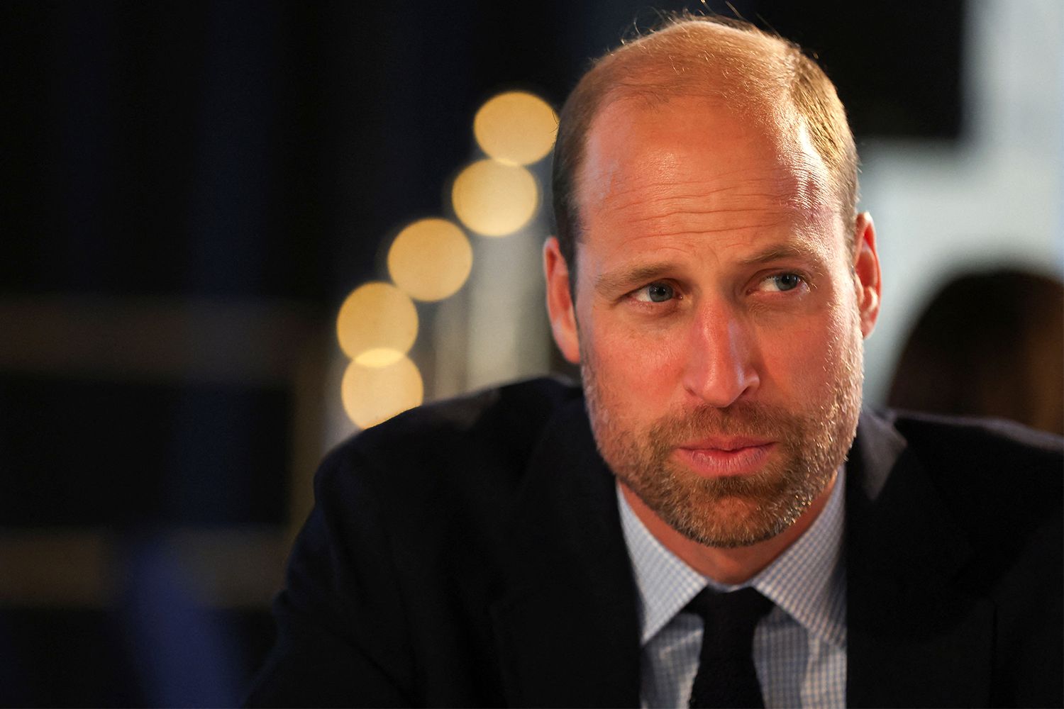 Prince William, Prince of Wales, looks on during an event hosted by Homewards Aberdeen