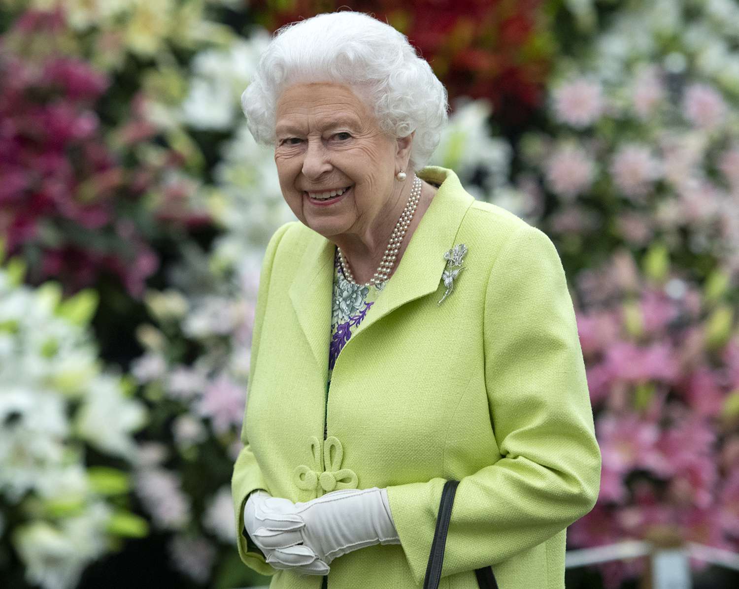 Queen Elizabeth II at the RHS Chelsea Flower Show 2019 press day at Chelsea Flower Show