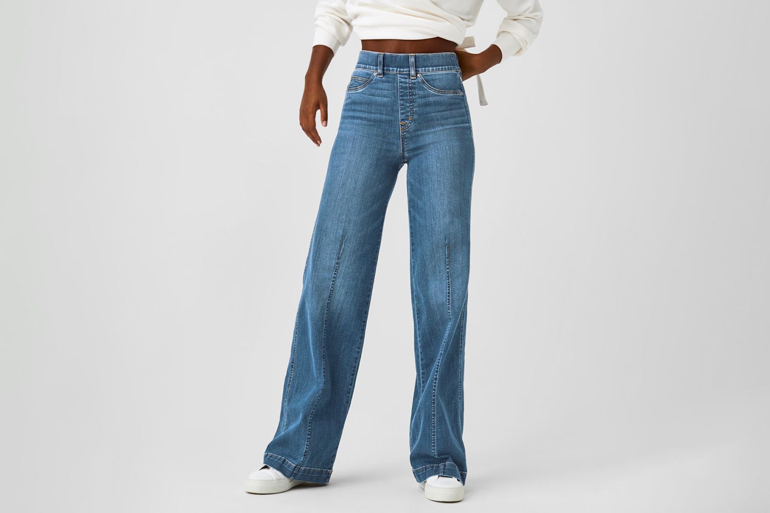 SPANXshape EveryWear Seamed-Front Wide Leg Jeans