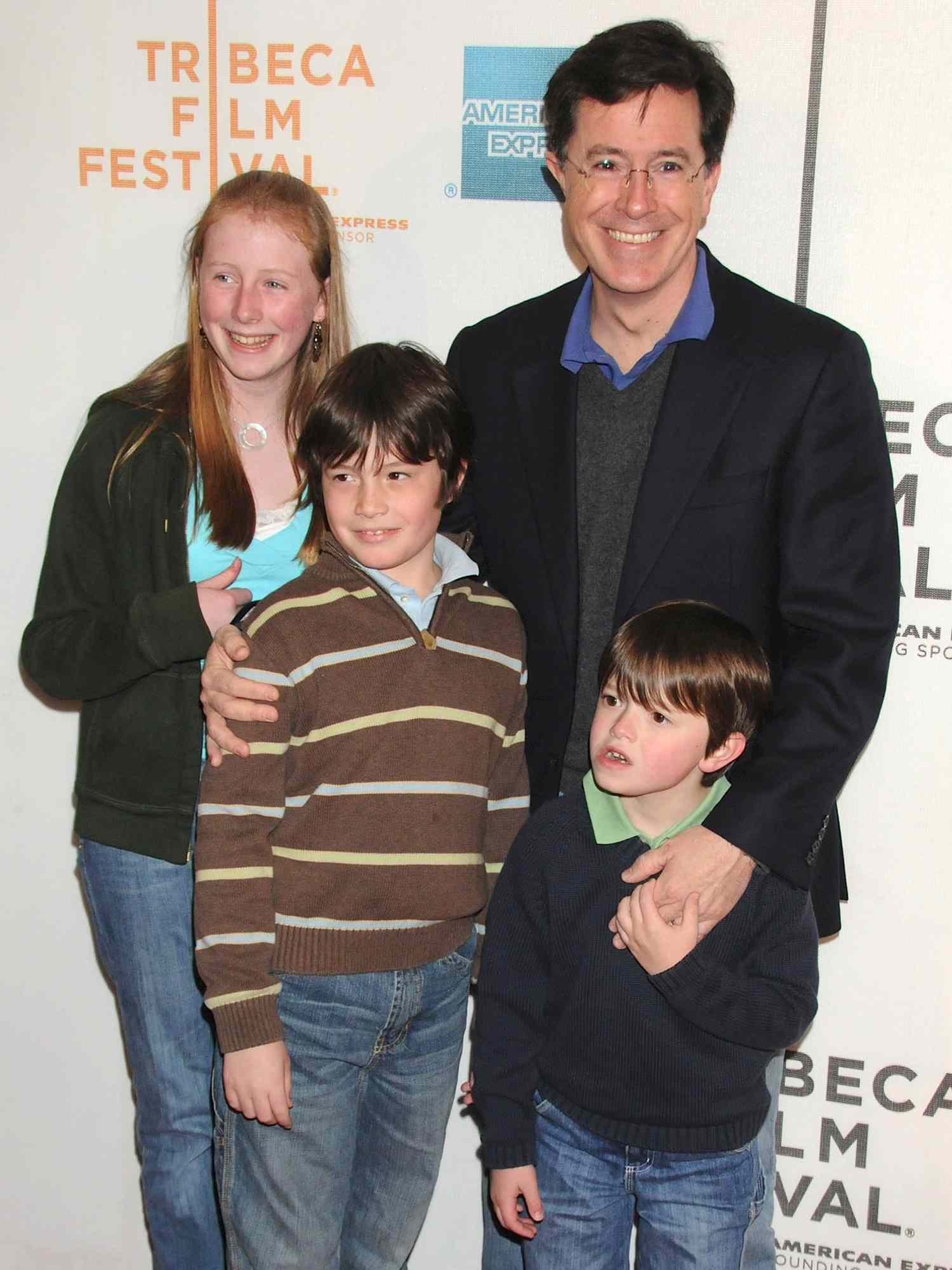 Madeline Colbert, Peter Colbert, Stephen Colbert and John Colbert at the 'Speed Racer' Film Premiere during the 7th Annual Tribeca Film Festival on May 3, 2008.