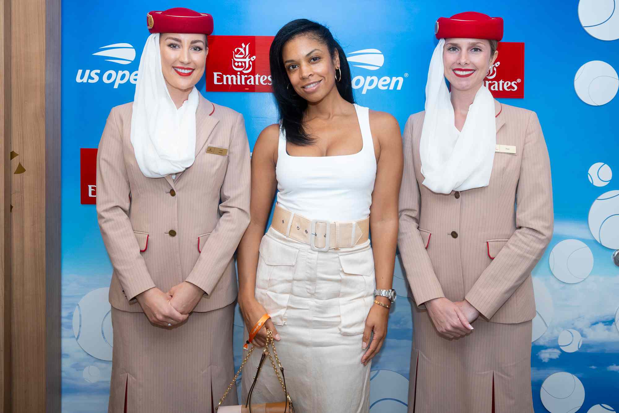 Susan Kelechi Watson in the Emirates suite on Sept. 2.