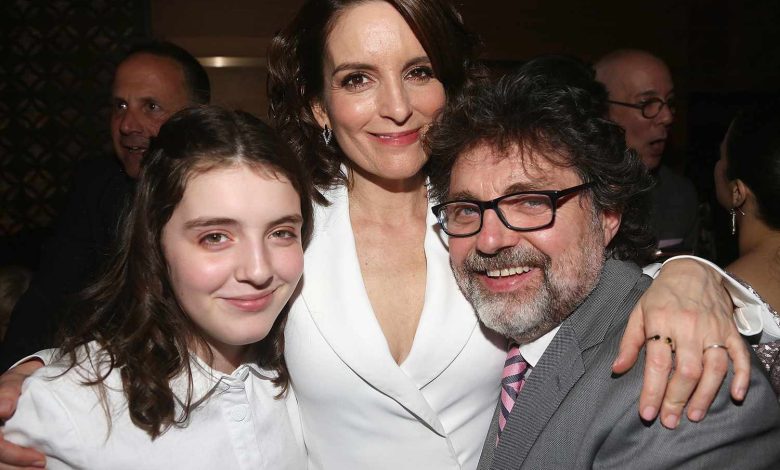 Alice Zenobia Richmond, mother Tina Fey and husband Jeff Richmond pose at the opening night after party for the new musical