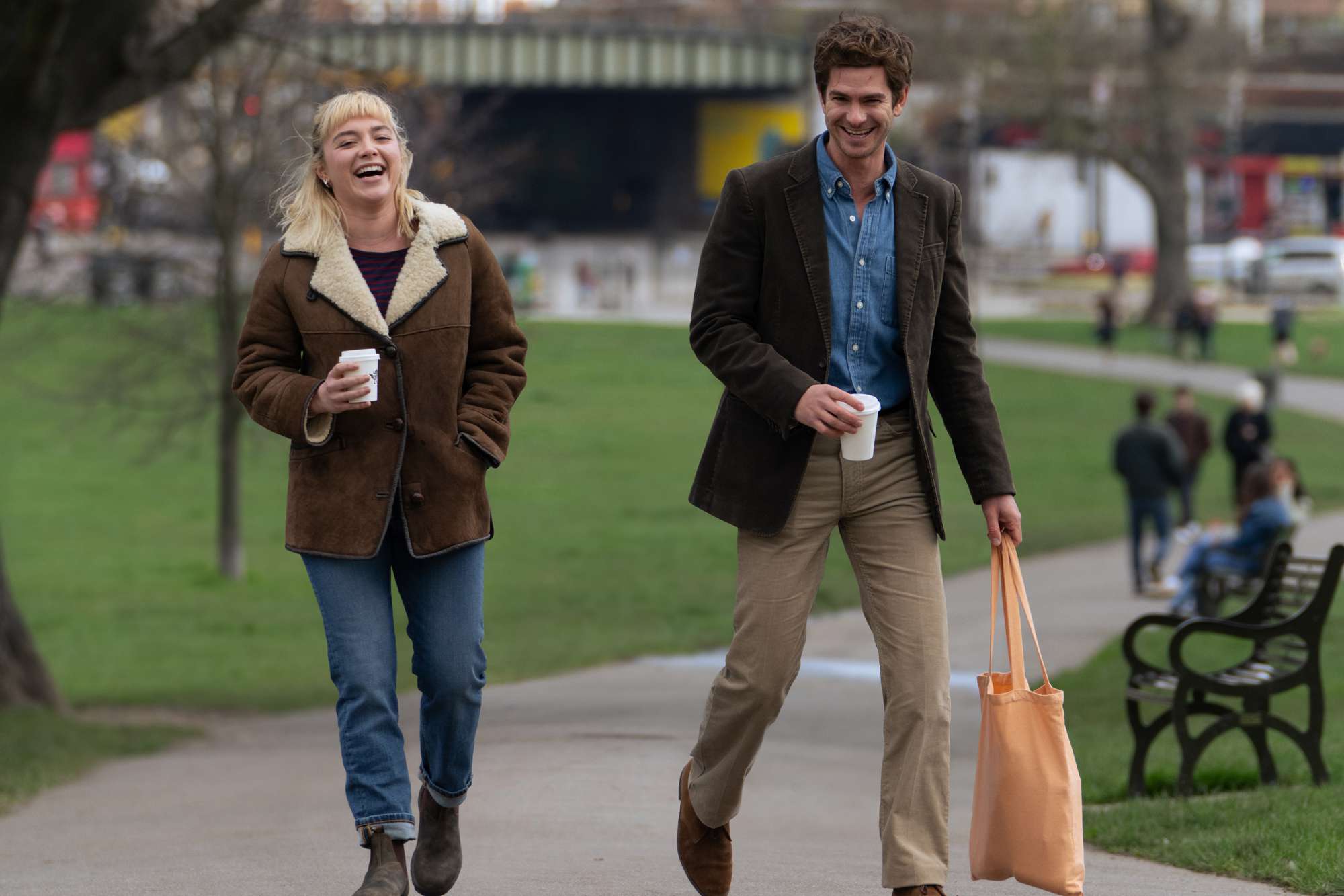 Florence Pugh and Andrew Garfield in 'We Live in Time.'