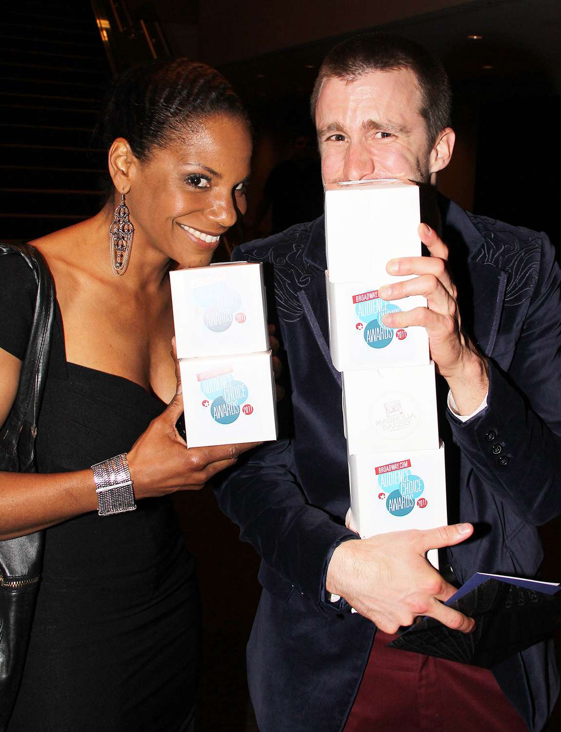 Audra Mcdonald (L) and Gavin Creel attend the 12th Annual Broadway.com Audience Choice Awards at Allen Room at Lincoln Center on May 15, 2011 in New York City