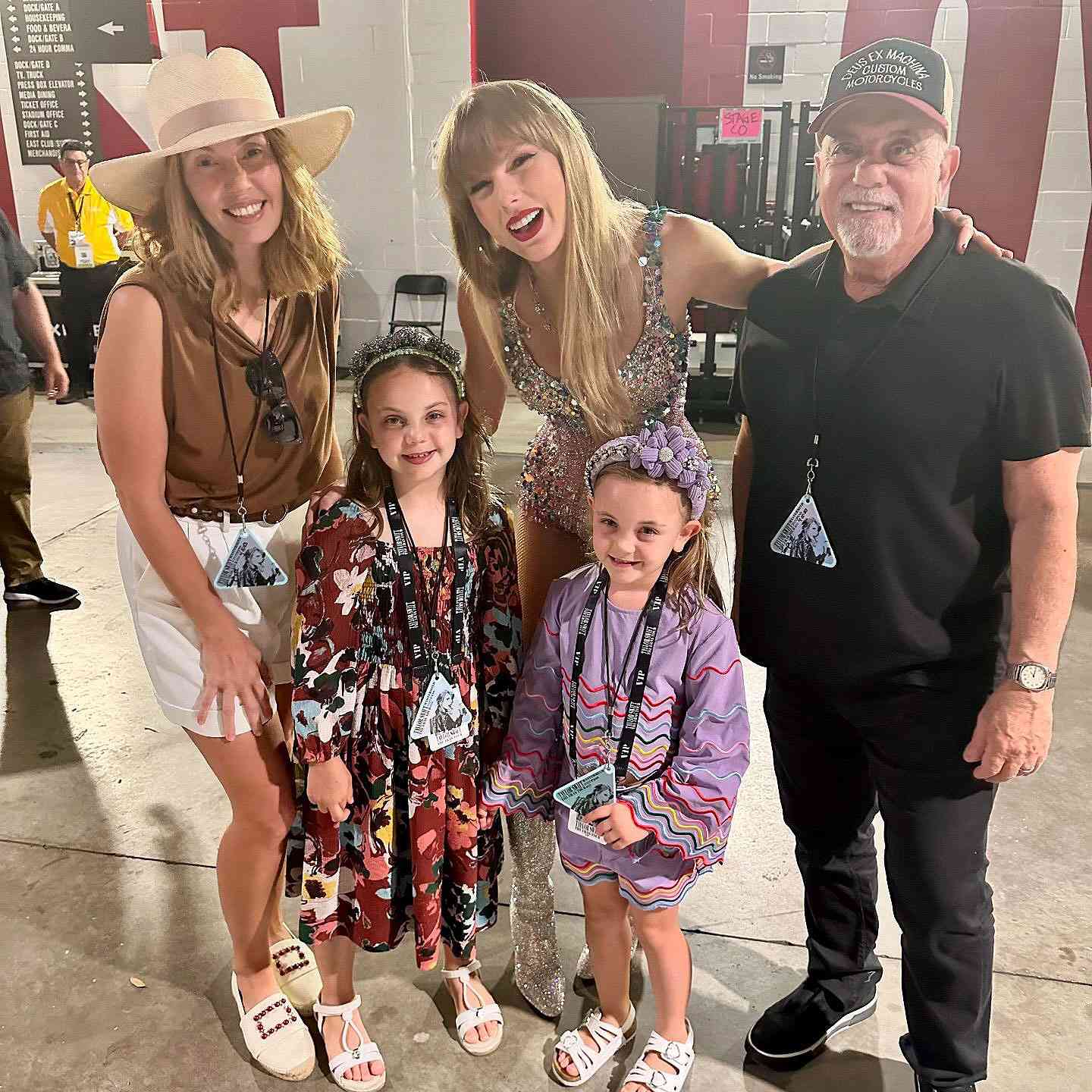 Billy Joel and daughters at Taylor Swift Eras Tour in Miami, Florida.