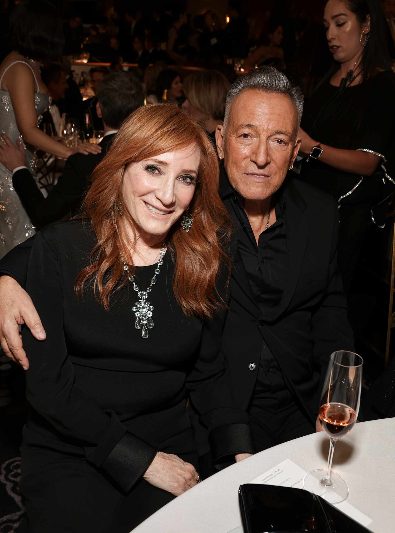 Patti Scialfa and Bruce Springsteen at the 81st Annual Golden Globe Awards