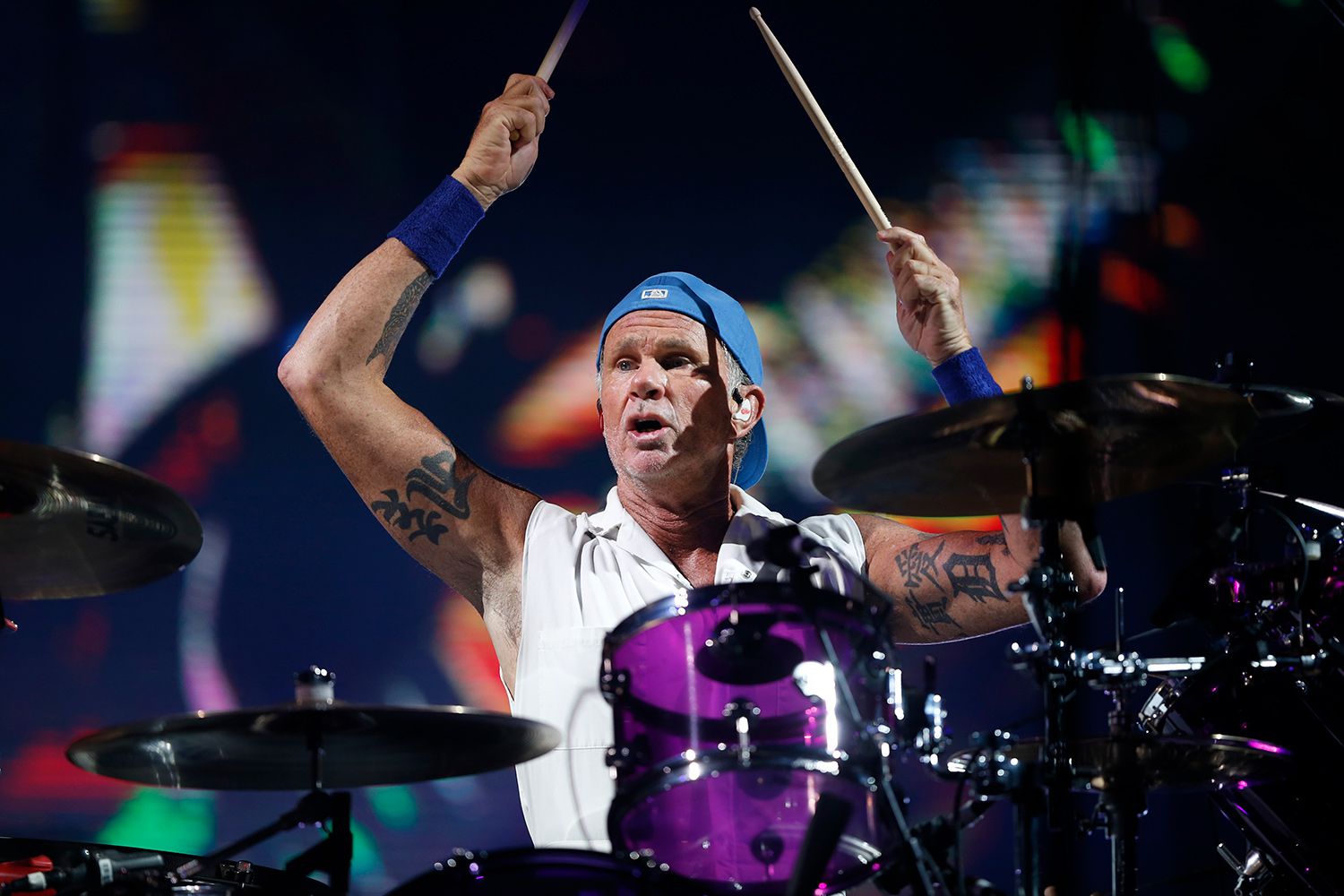 Chad Smith of the Red Hot Chili Peppers performs during Rock in Rio 2019