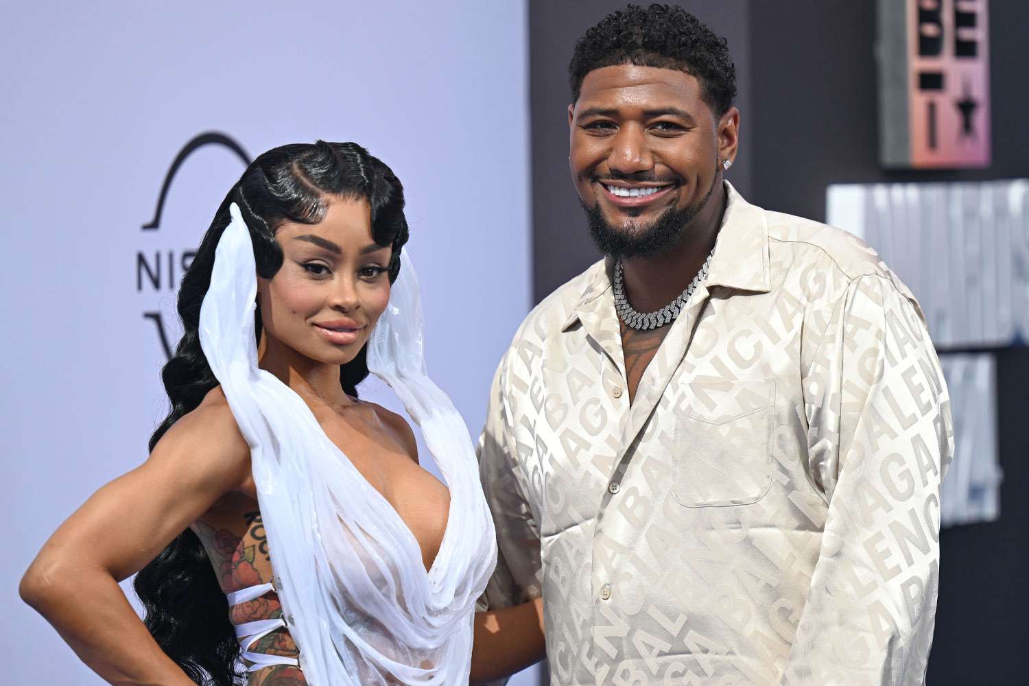 Angela White and Derrick Milano attend 2024 BET Awards at Peacock Theater on June 30, 2024