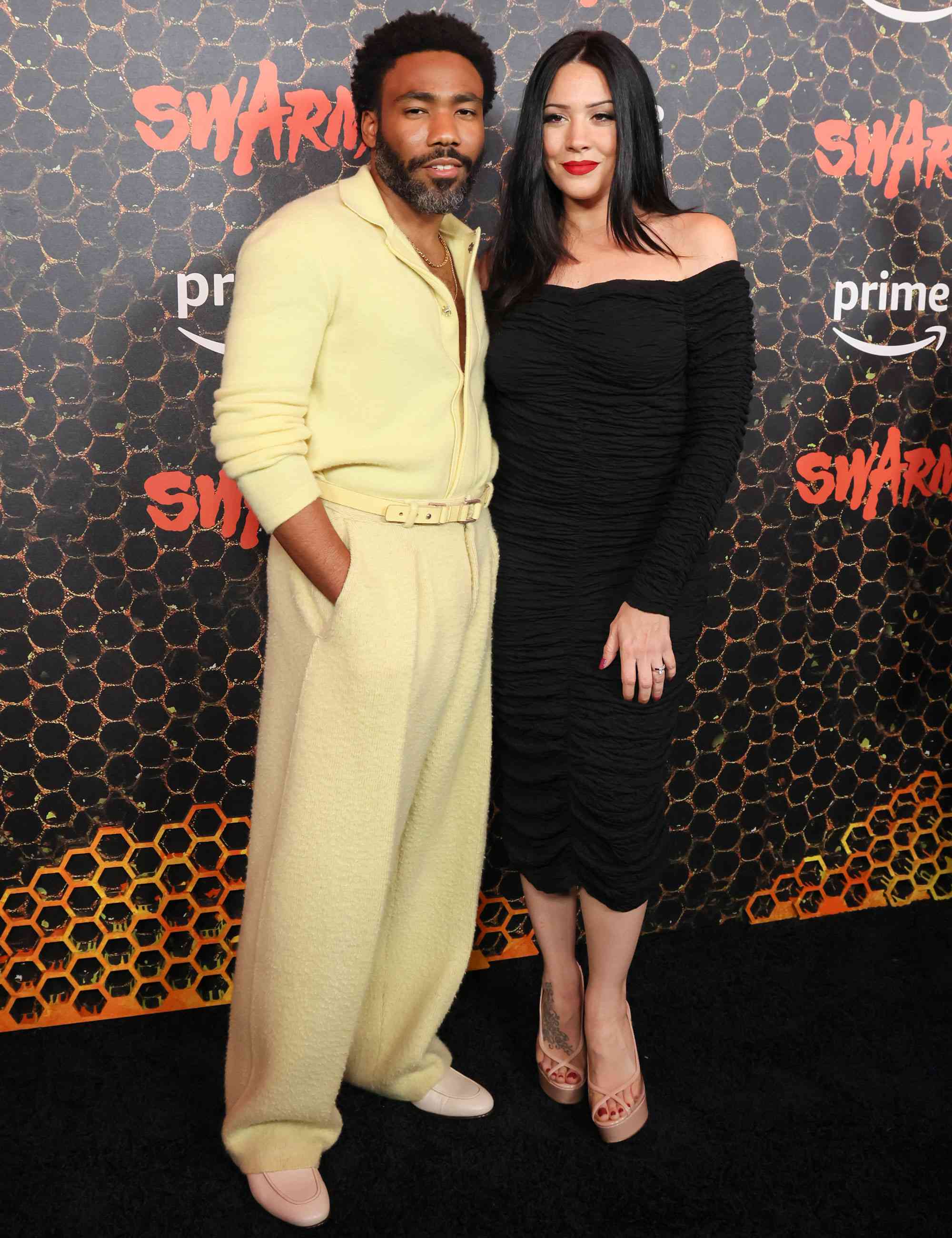 LOS ANGELES, CALIFORNIA - MARCH 14: (L-R) Donald Glover and Michelle Whiteattend the Los Angeles premiere of Prime Video's "Swarm" at Lighthouse Artspace LA on March 14, 2023 in Los Angeles, California. (Photo by Rodin Eckenroth/Getty Images)