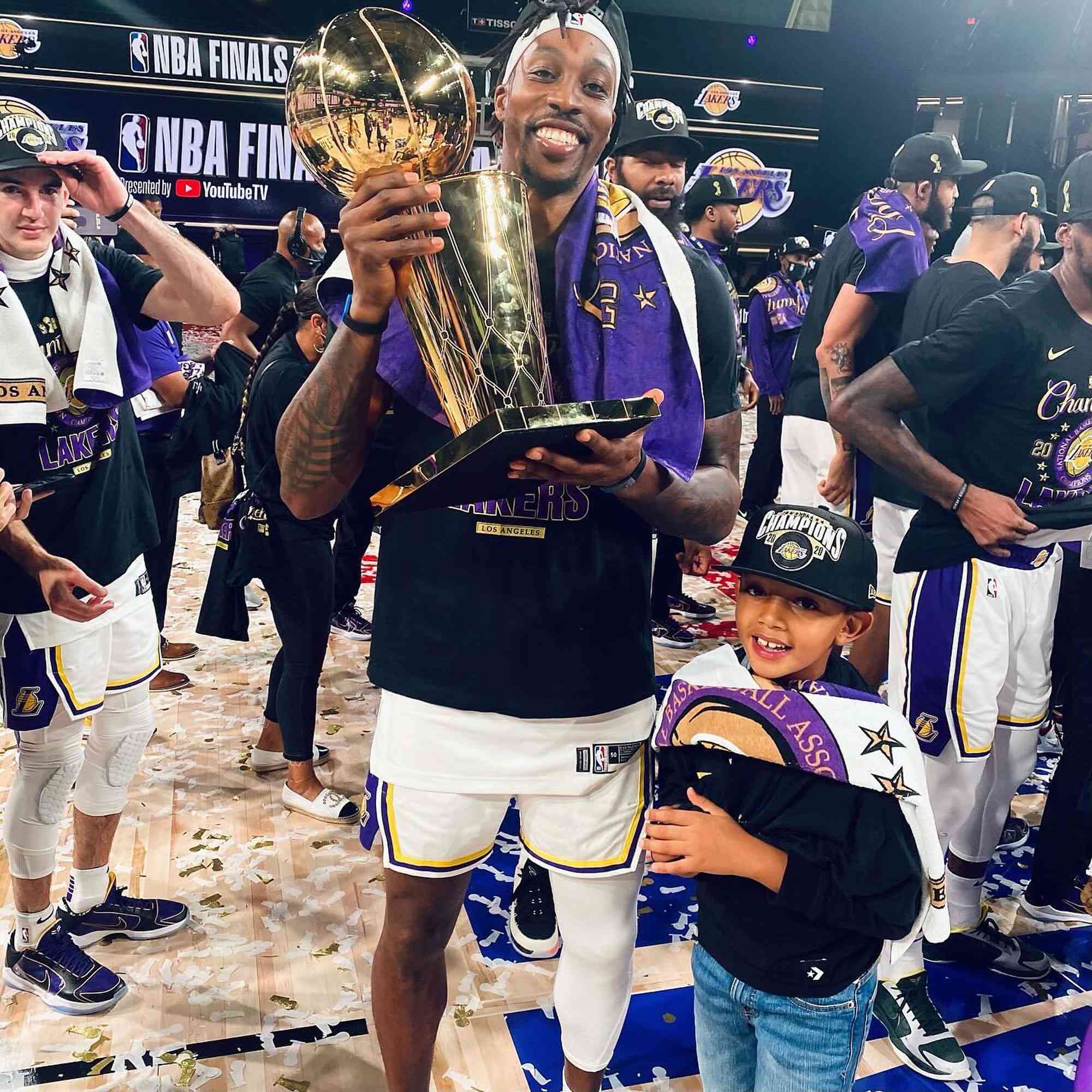 Dwight Howard with his son, David Howard.