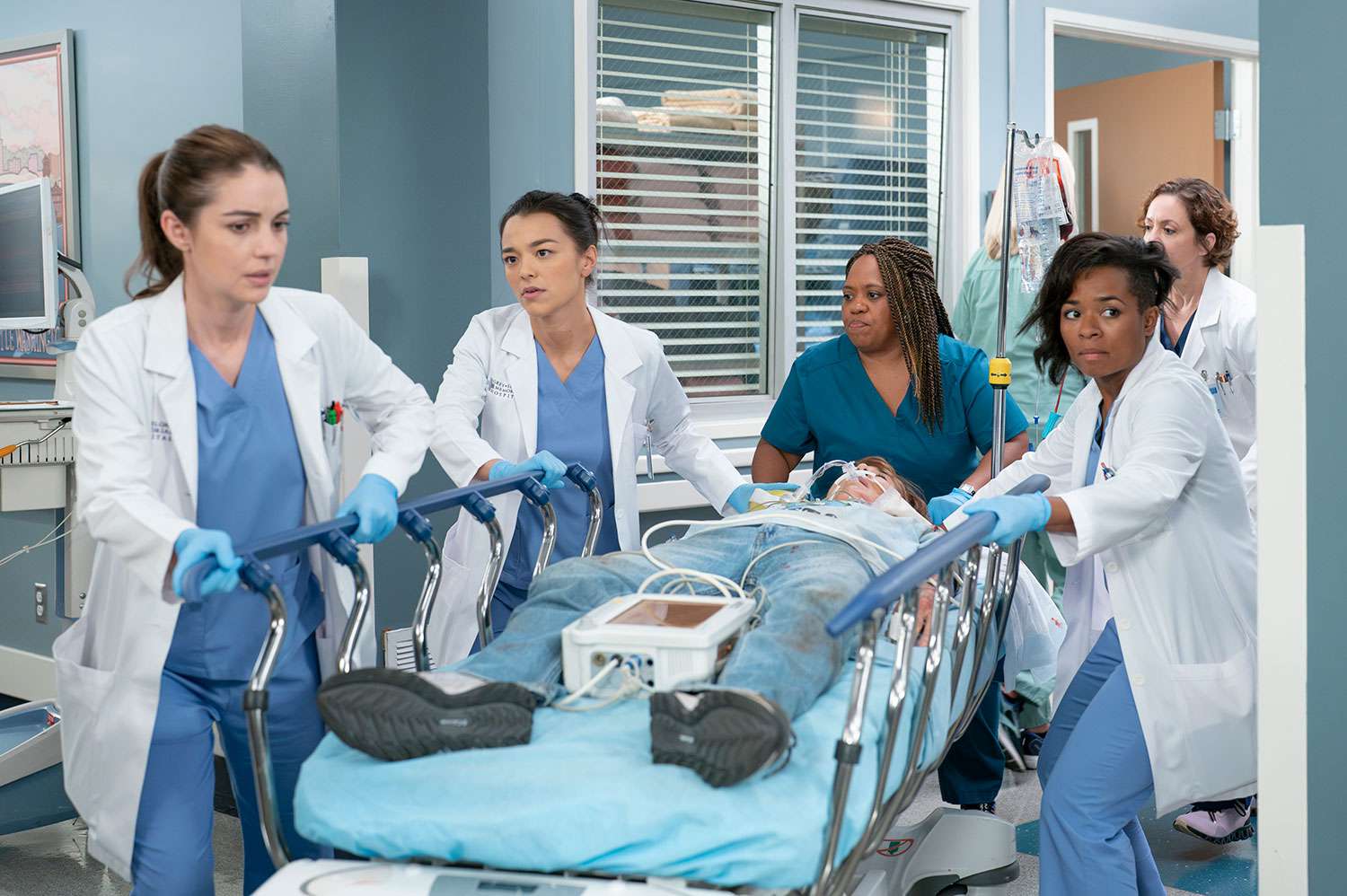 After firing some of Grey Sloanâs best, Catherine continues to interfere with Meredith and Ameliaâs research. Accidents at a climate change protest bring unique cases to the hospital, and Bailey encounters a blast from the past. THURSDAY, SEPT. 26 (10:00-11:00 p.m. EDT) on AB