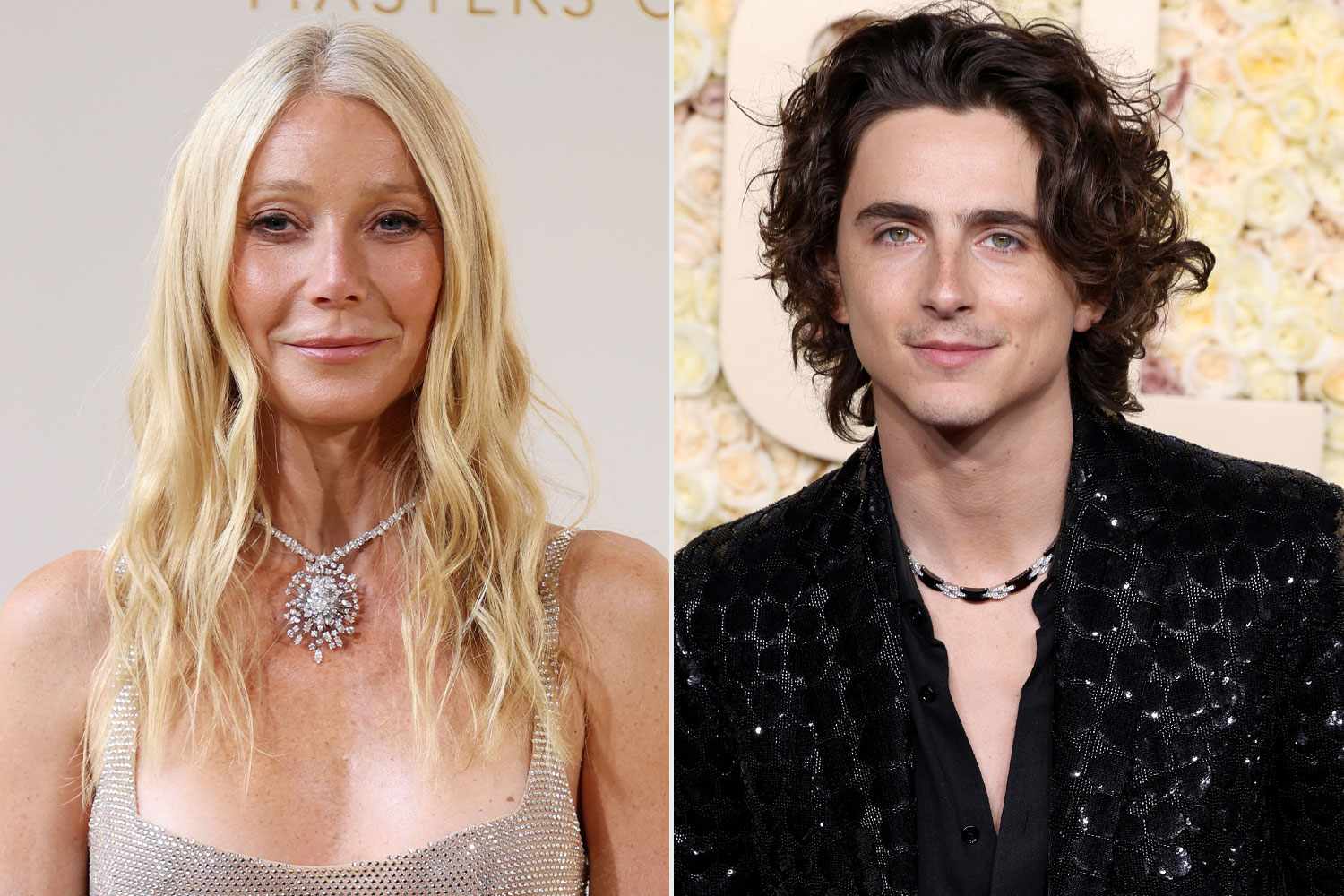 Gwyneth Paltrow attends the Swarovski "Masters of Light - From Vienna to Milan" exhibition opening during Milan Fashion Week;Timothee Chalamet attends the 81st Annual Golden Globe Awards at The Beverly Hilton on January 07, 2024