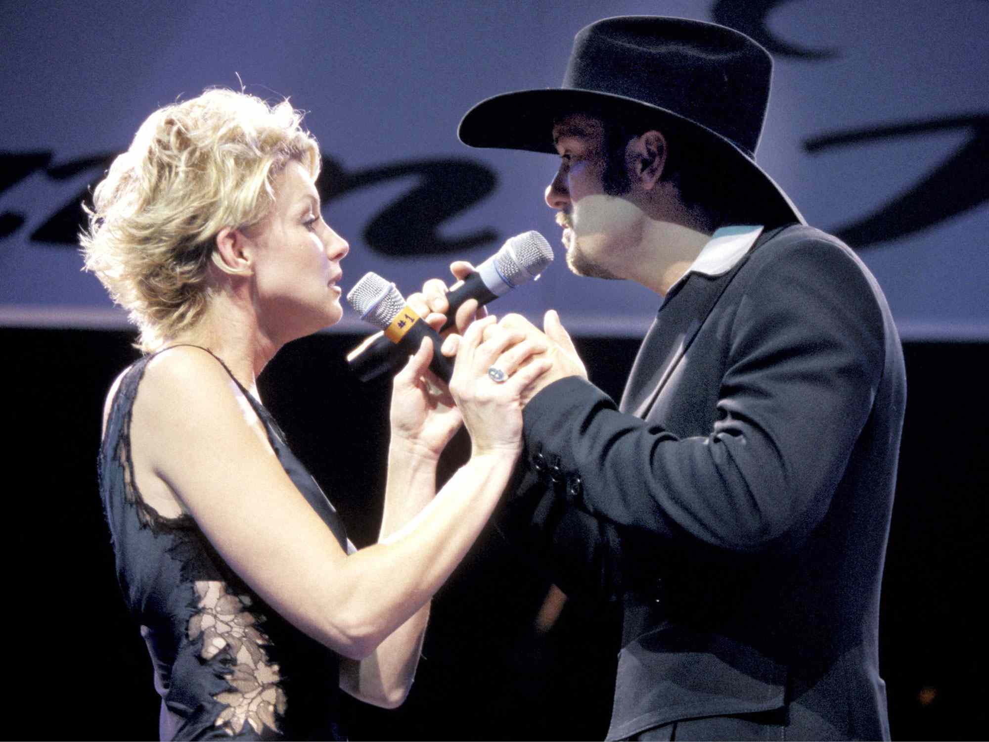 Faith Hill & Tim McGraw during Andre Agassi Grand Slam For Children 1996 in Las Vegas, Nevada, United States. (Photo by KMazur/WireImage)