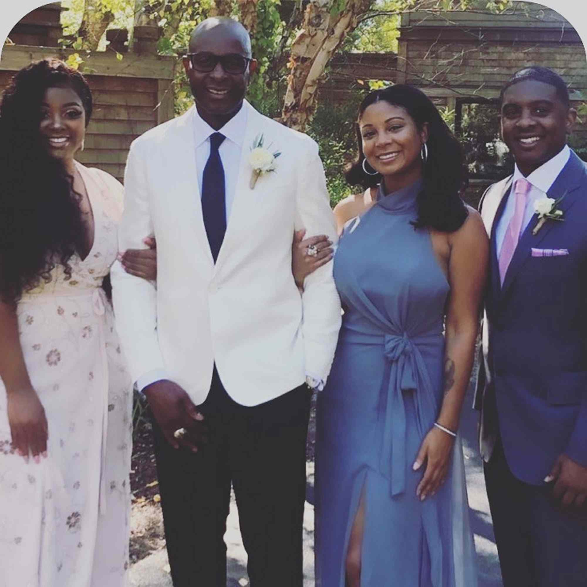 Jerry Rice and three of his children at his second wedding.