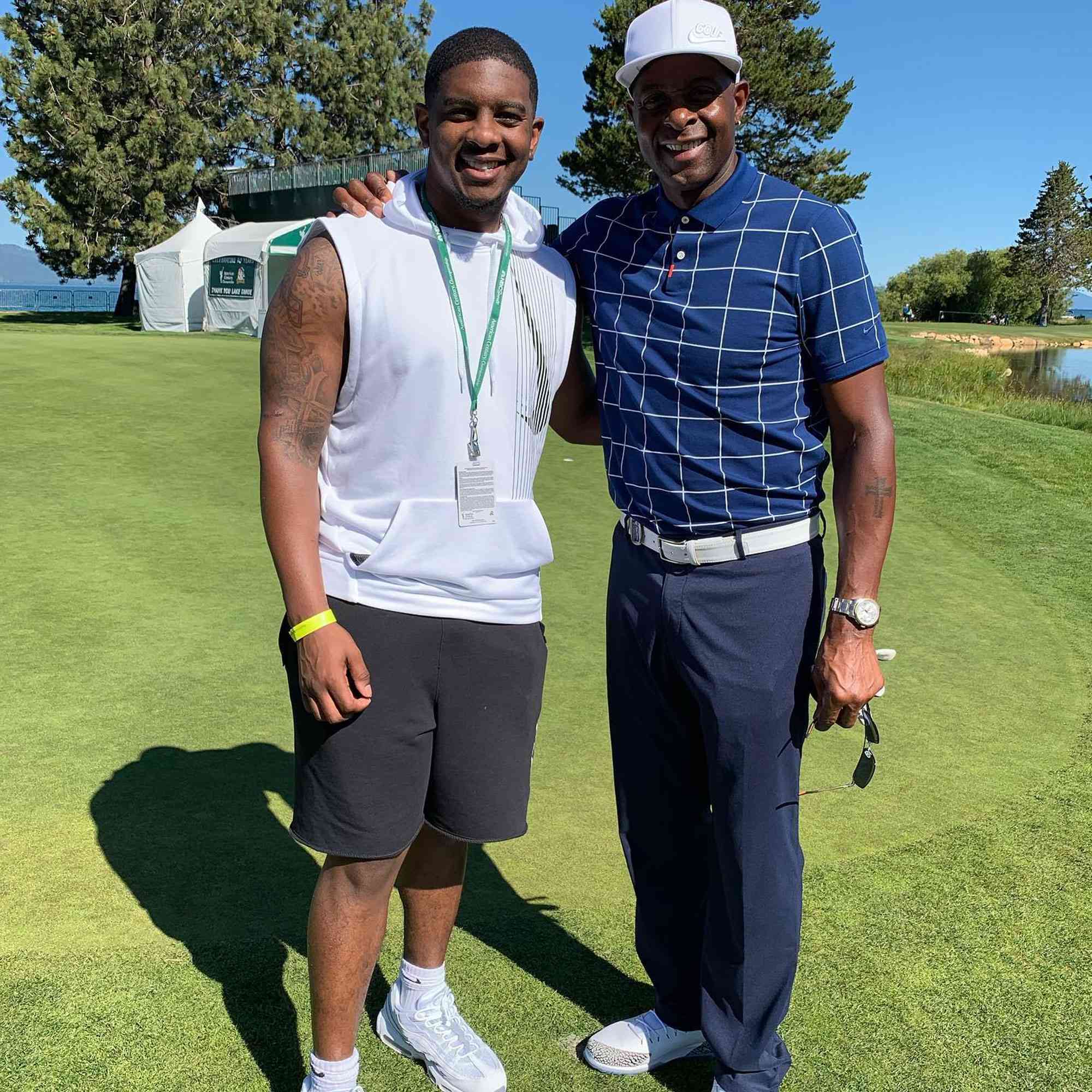 Jerry Rice with his son, Jerry Rice Jr.