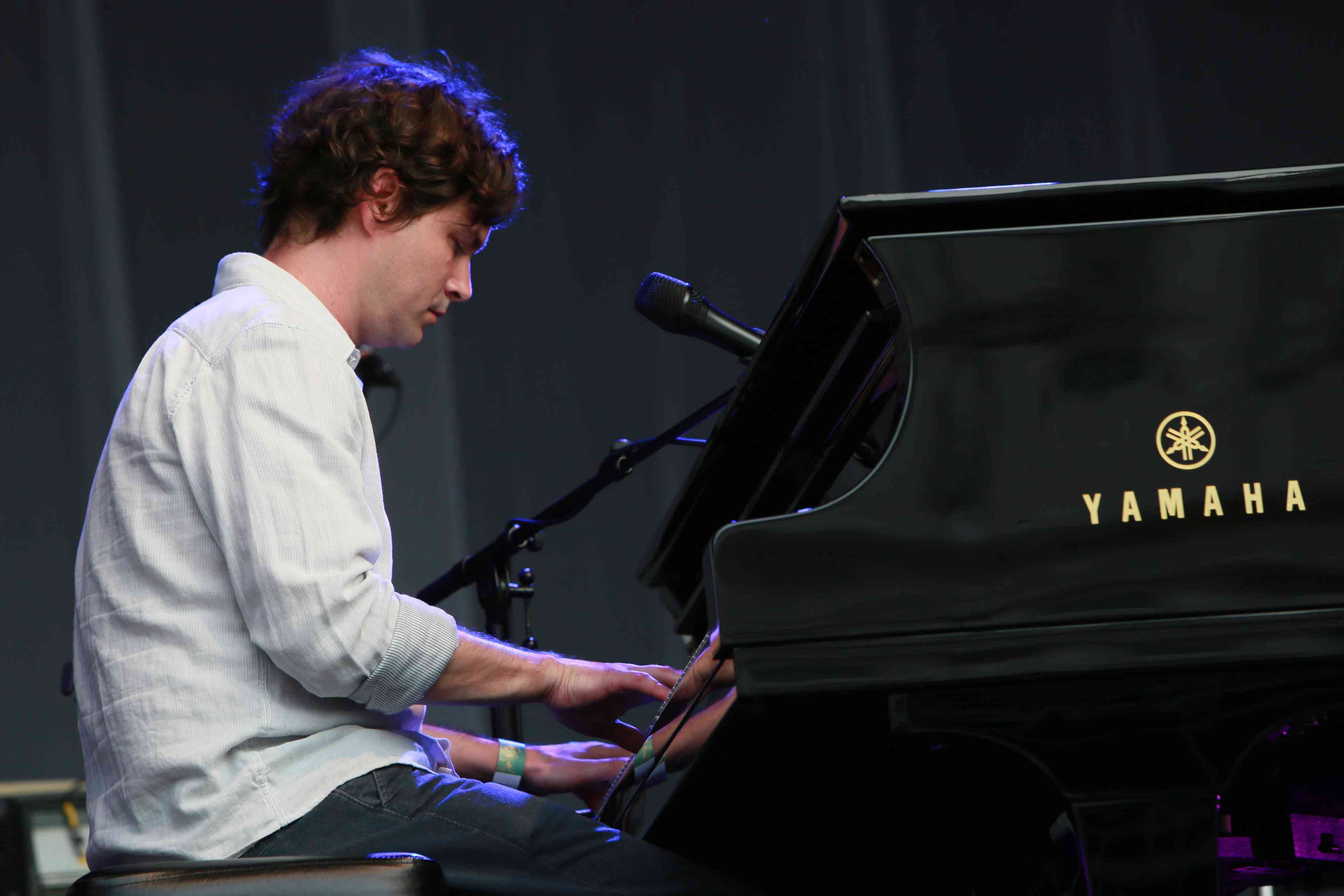 The Candles' keyboardist Pete Remm performs during the opening act before Norah Jones for the 2017 Summer Series at Somerset House on July 6th.