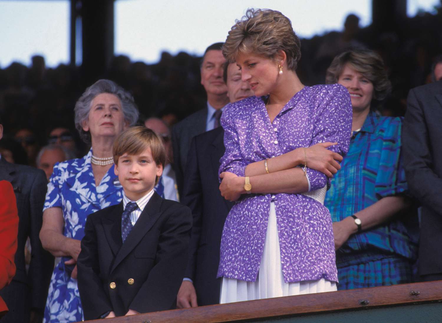 Lady Diana et le Prince William lors de la finale dames du tournoi de tennis de Wimbledon