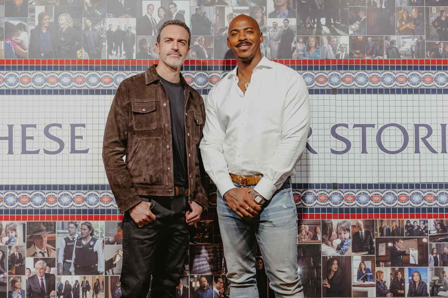 Reid Scott and Mehcad Brooks officially opening the doors to the activation and having donuts and coffee with fans inside.