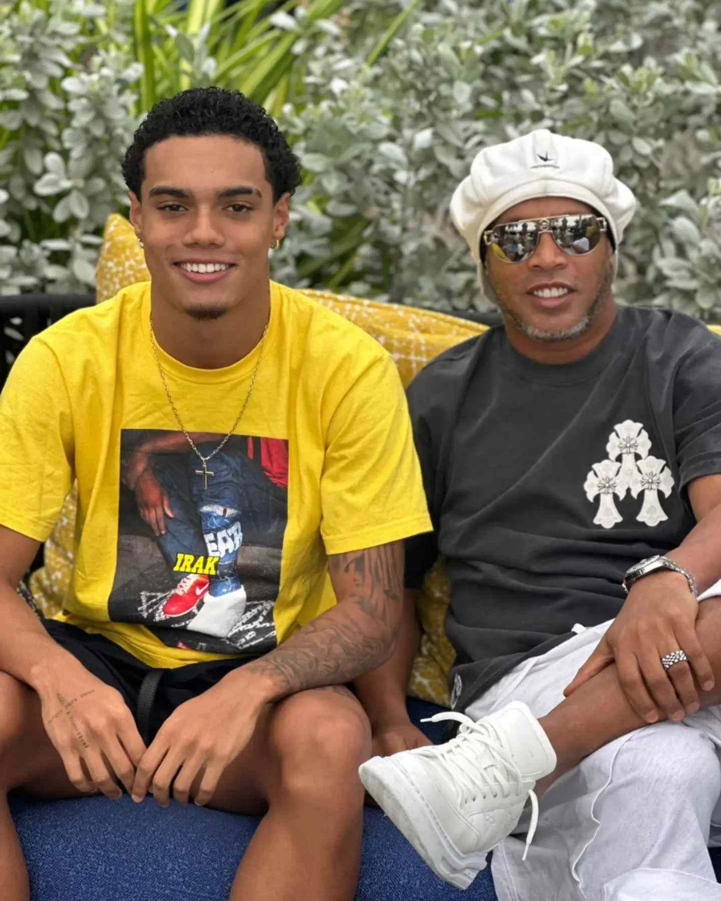 Joao with his father, Ronaldinho