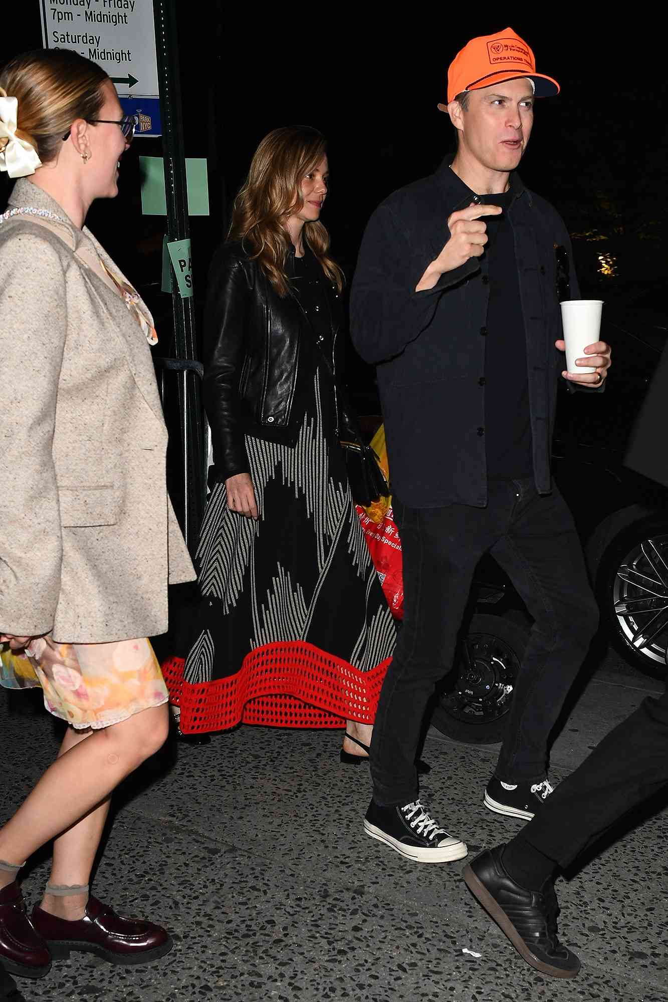 New York, NY - Scarlett Johansson and Colin Jost arrive at the SNL After Party at Saks in New York, making a stylish entrance as they celebrate the show's latest episode.