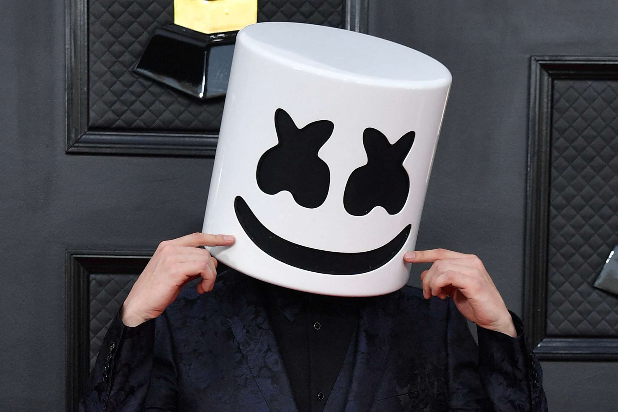 US DJ Marshmello arrives for the 64th Annual Grammy Awards at the MGM Grand Garden Arena in Las Vegas on April 3, 2022. 