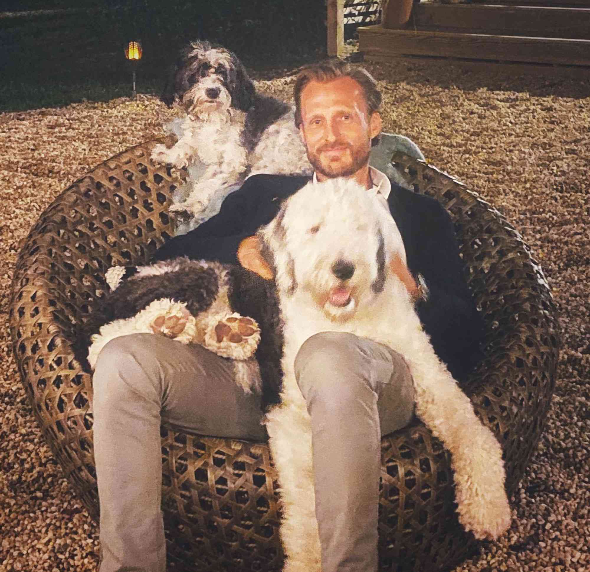 Jesper Vesterstrom with his 2 dogs.