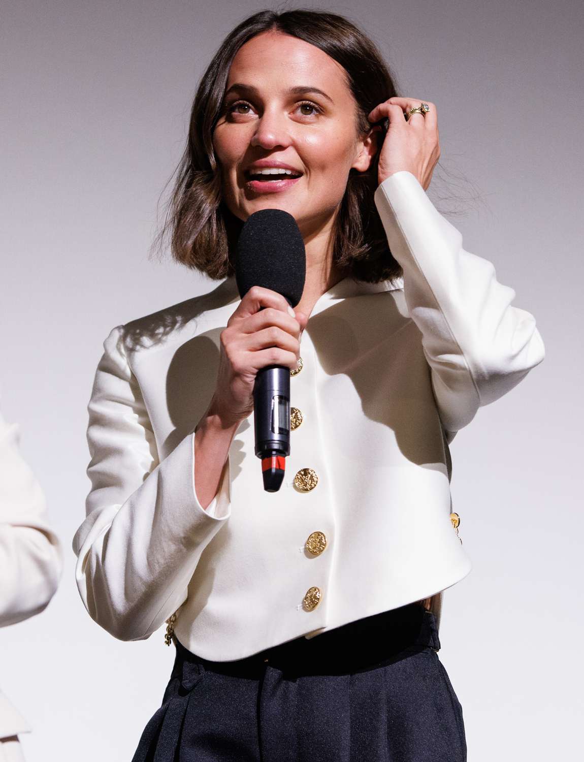 Alicia Vikander speaks on stage at the ZFF Master with Alicia Vikander during the 20th Zurich Film Festival at 