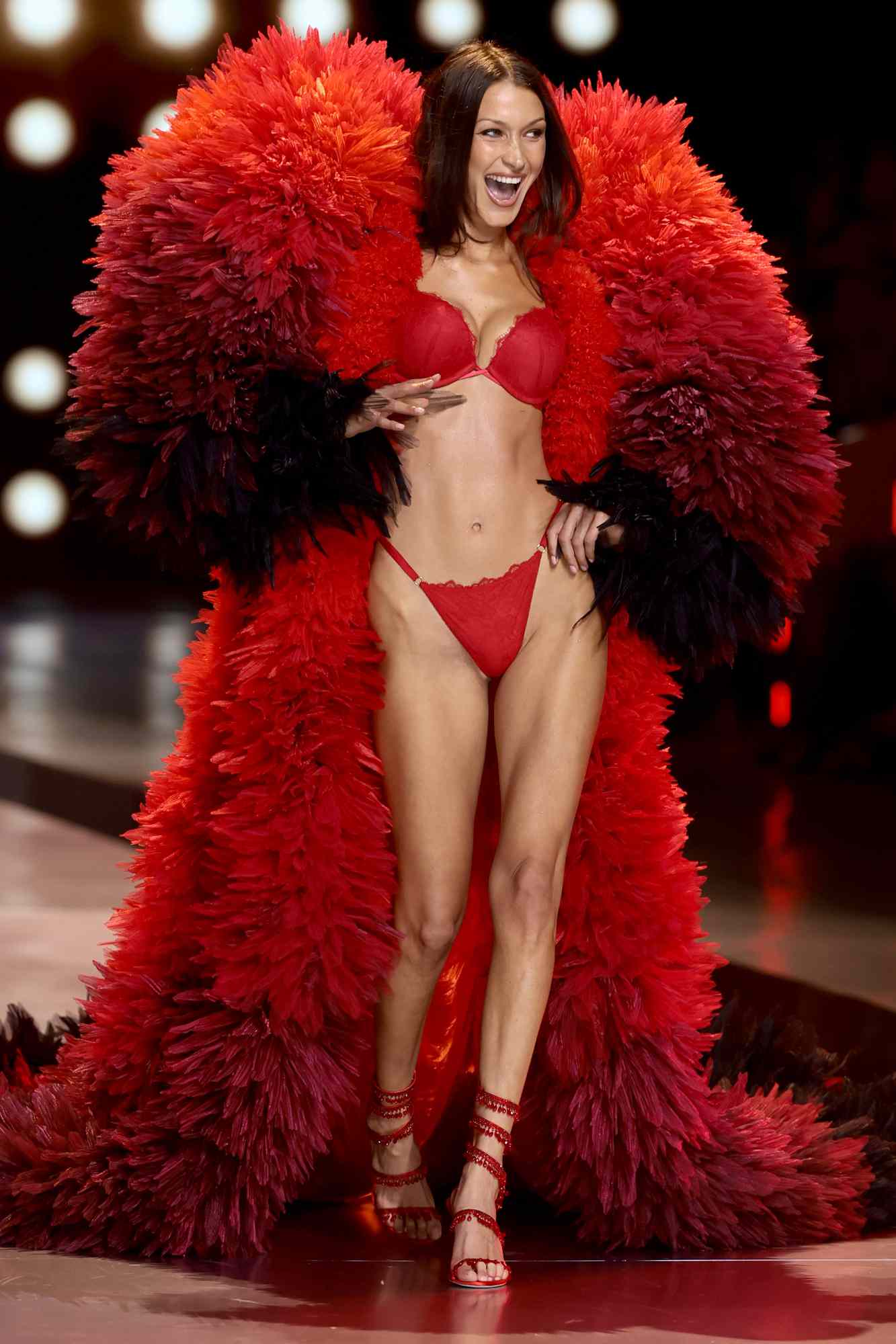 Bella Hadid walks the runway for the Victoria's Secret Fashion Show 2024 on October 15, 2024 in New York City.