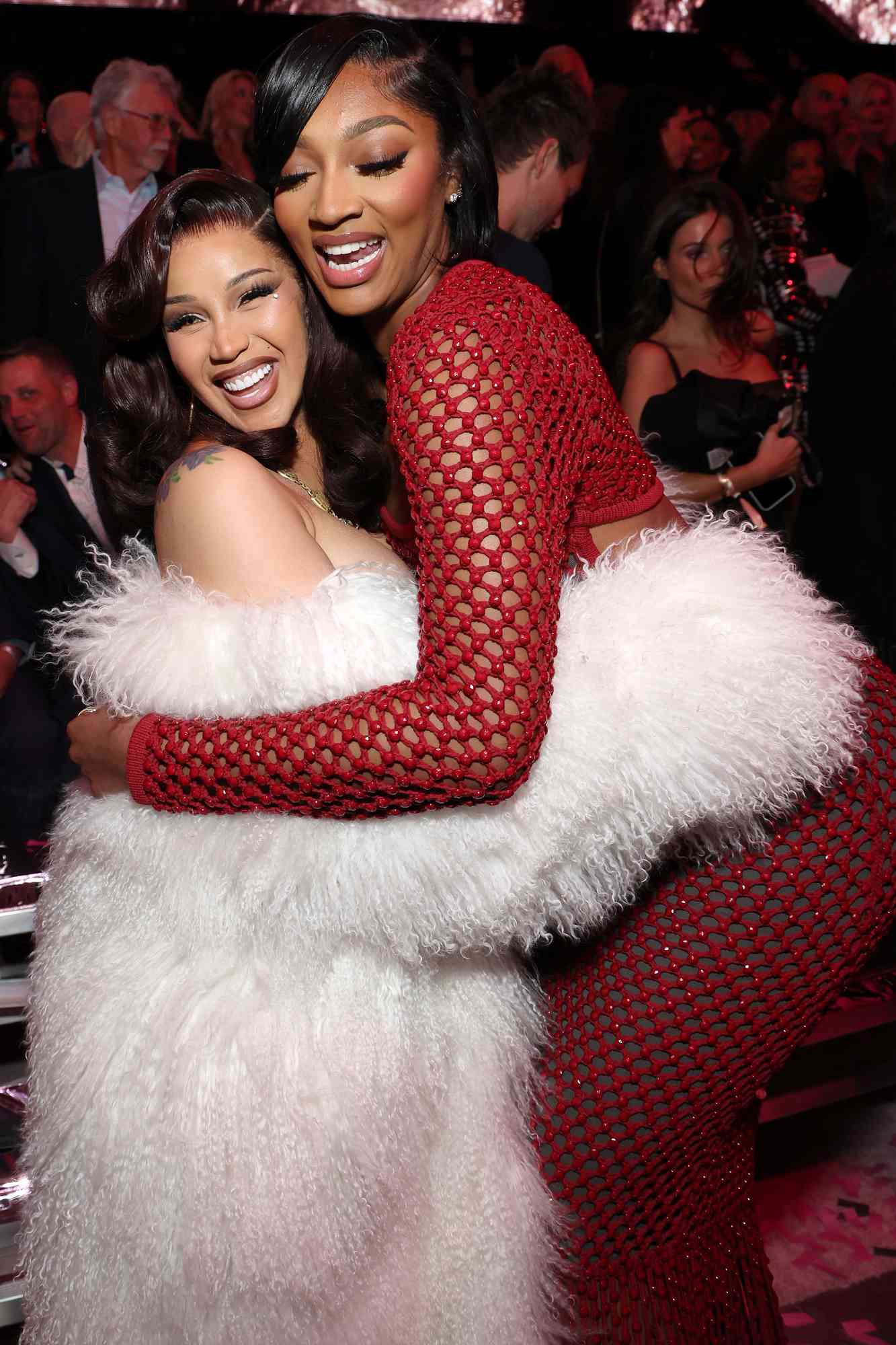 Cardi B and Angel Reese attend the Victoria's Secret Fashion Show 2024 on October 15, 2024 in New York City.