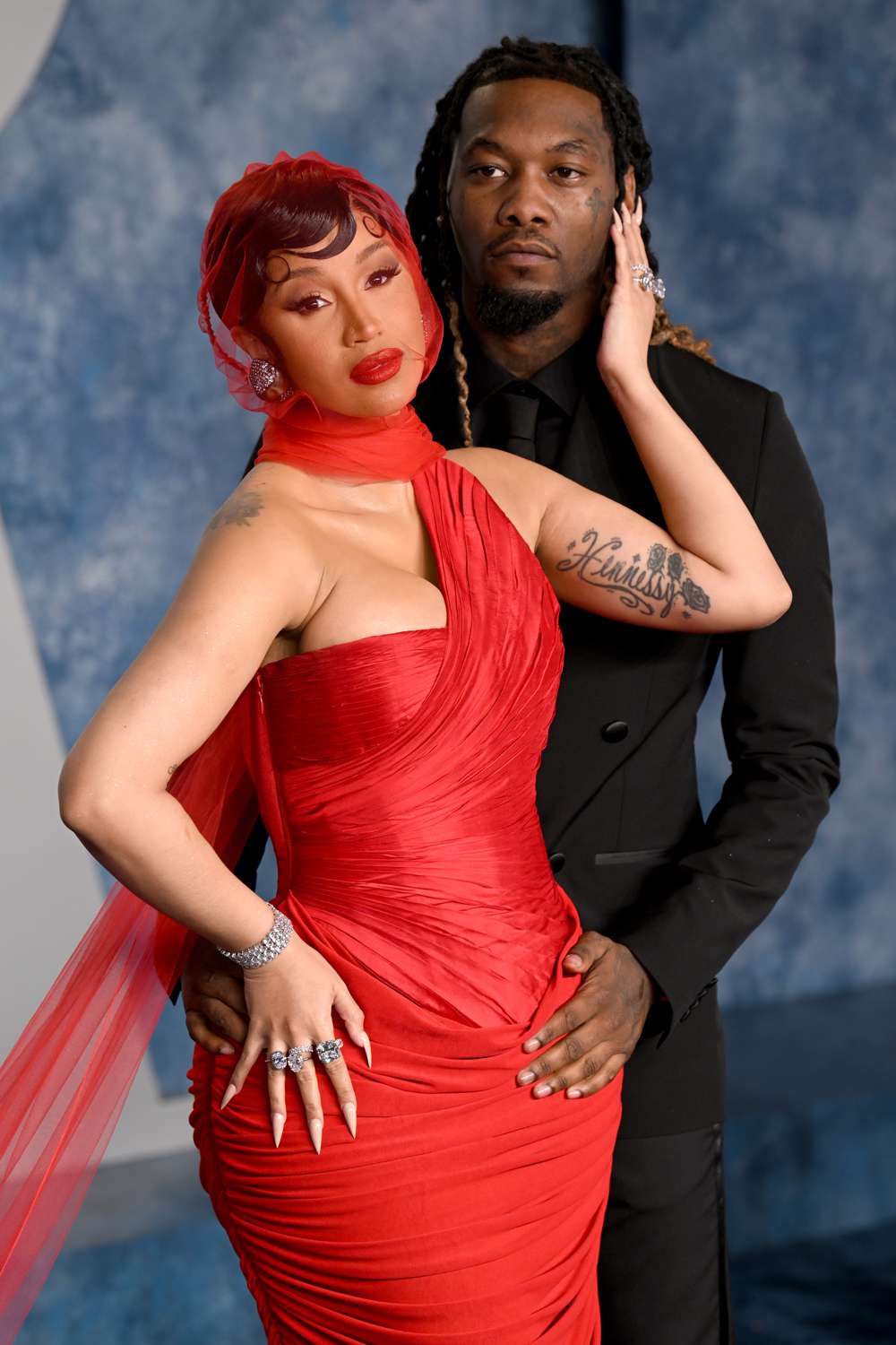 Cardi B and Offset attending the Vanity Fair Oscar Party held at the Wallis Annenberg Center for the Performing Arts in Beverly Hills, Los Angeles, California, USA. Picture date: Sunday March 12, 2023