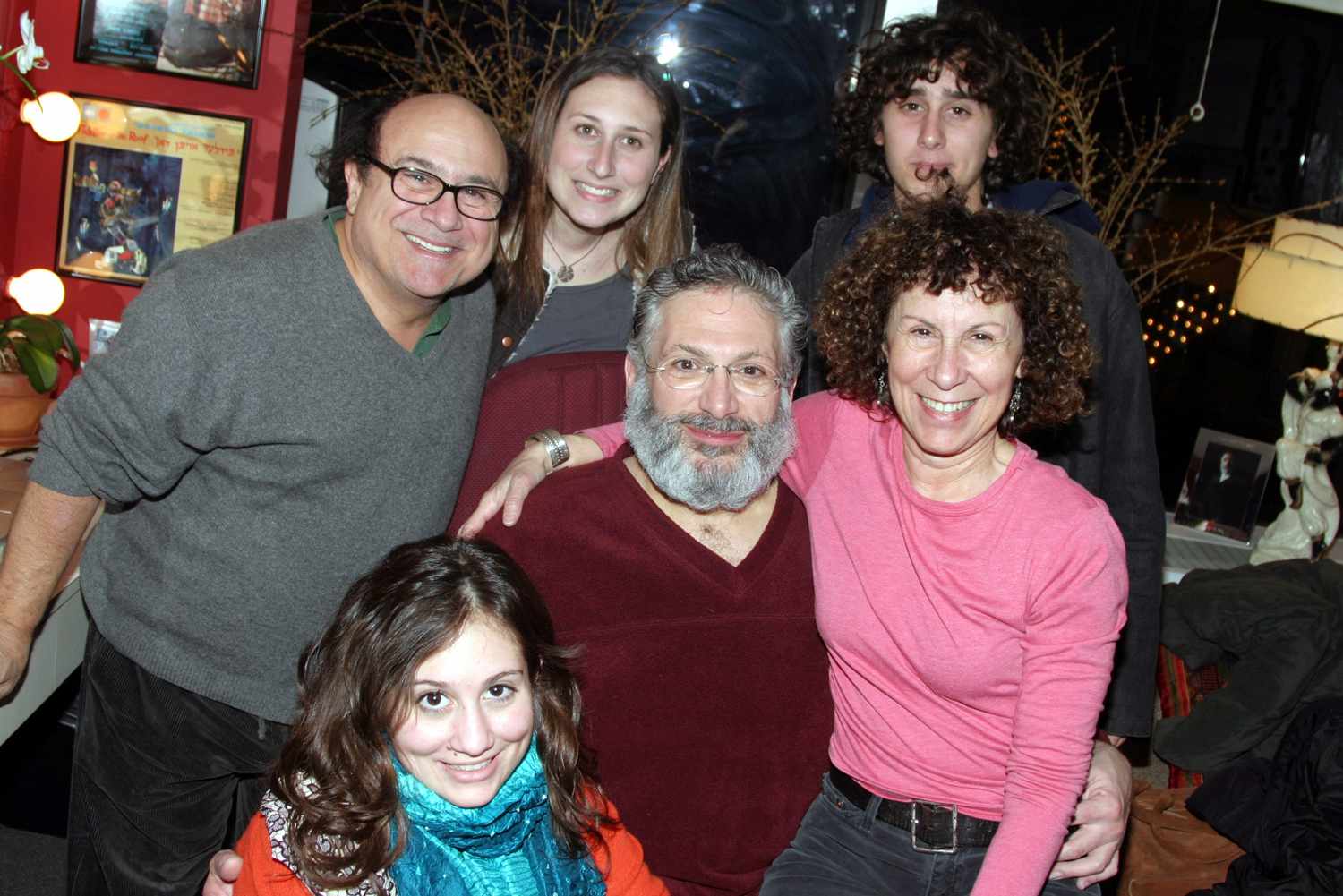 Danny DeVito, Lucy Chet DeVito, Grace Fan DeVito, Jake Daniel DeVito, Harvey Fierstein, and Rhea Perlman