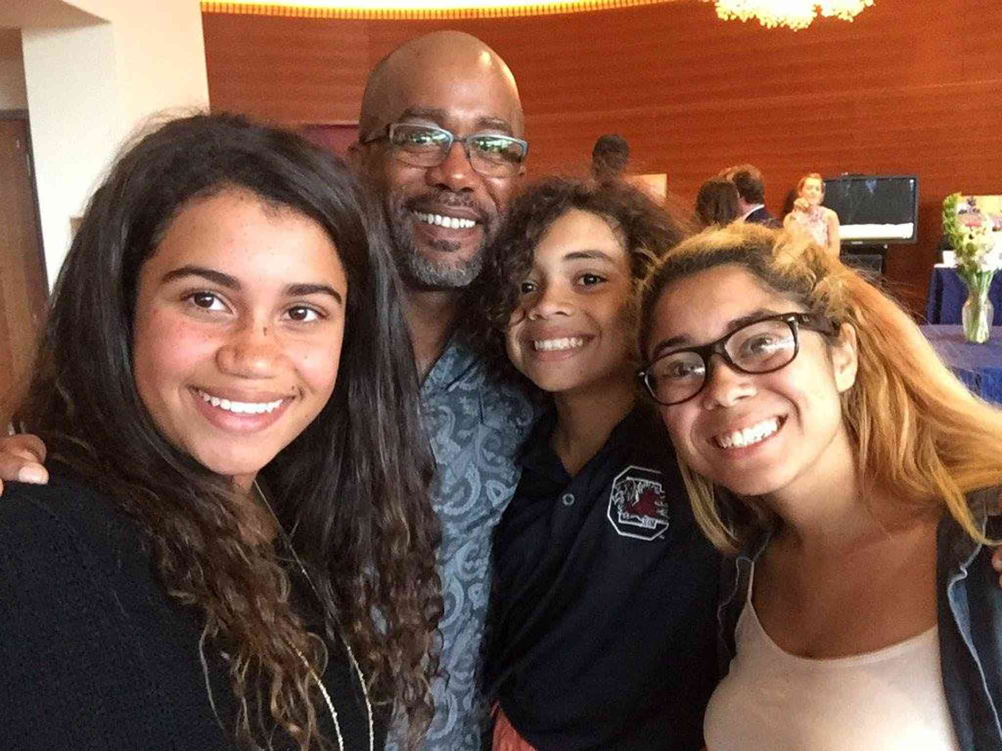 Darius Rucker and his kids, Carolyn, Daniella, and Jack.