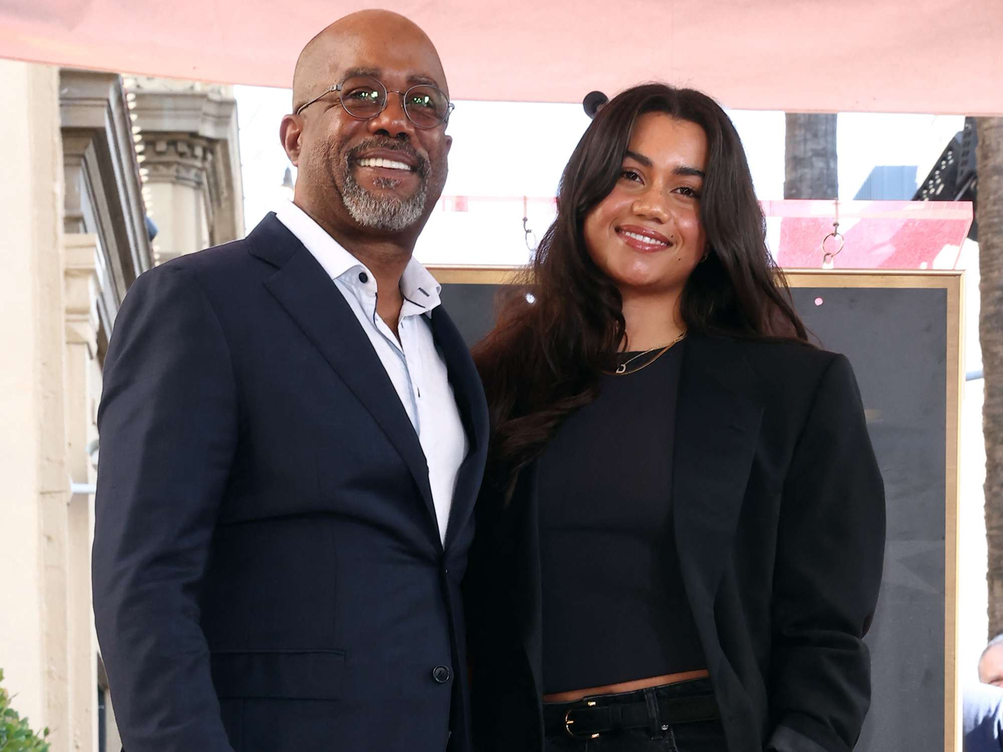 Daniella Rucker and Darius Rucker during Rucker's Hollywood Walk of Fame star ceremony in Hollywood, California, on December 4, 2023. 