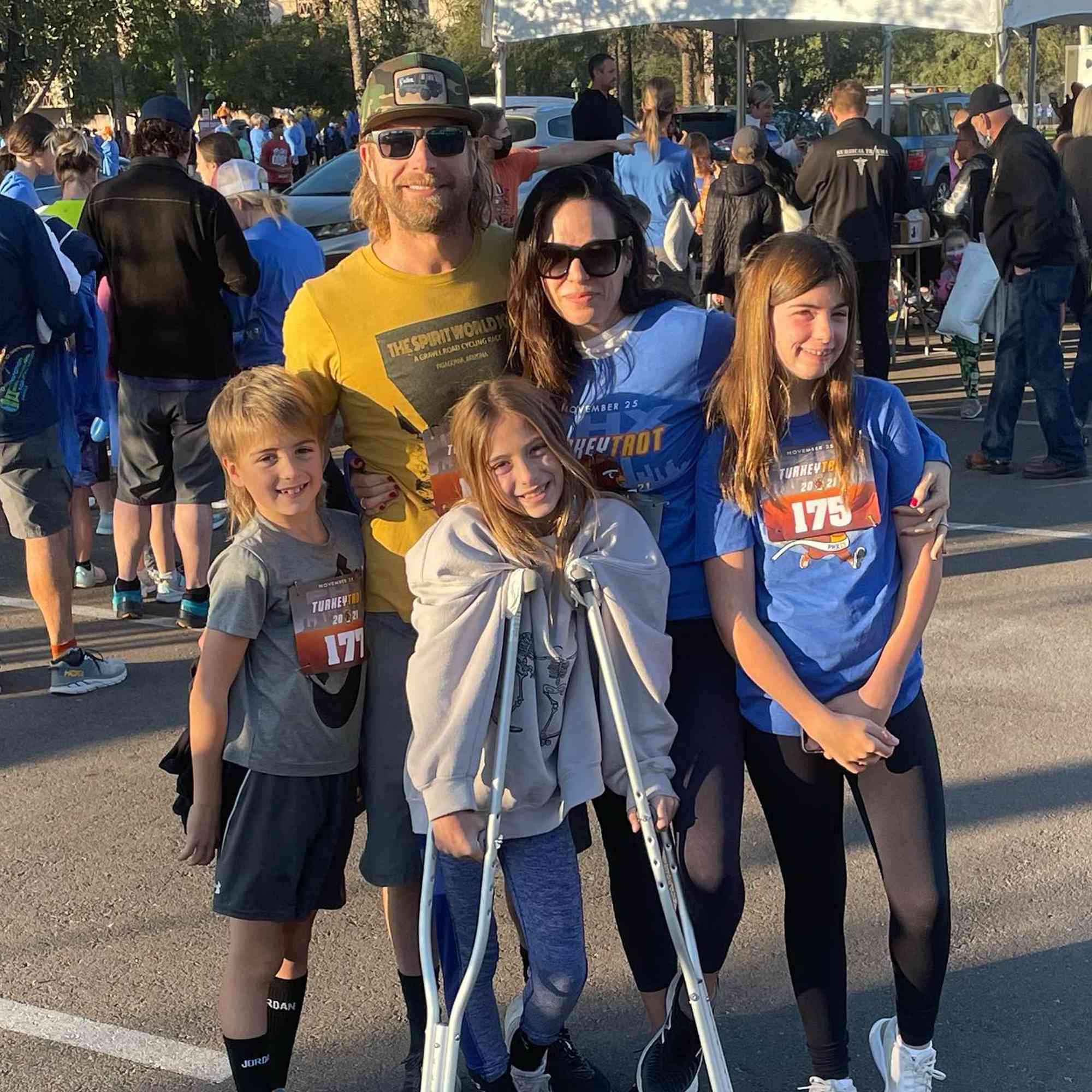 Dierks Bentley and Cassidy Bentley with their kids Evalyn, Jordan, and Knox.