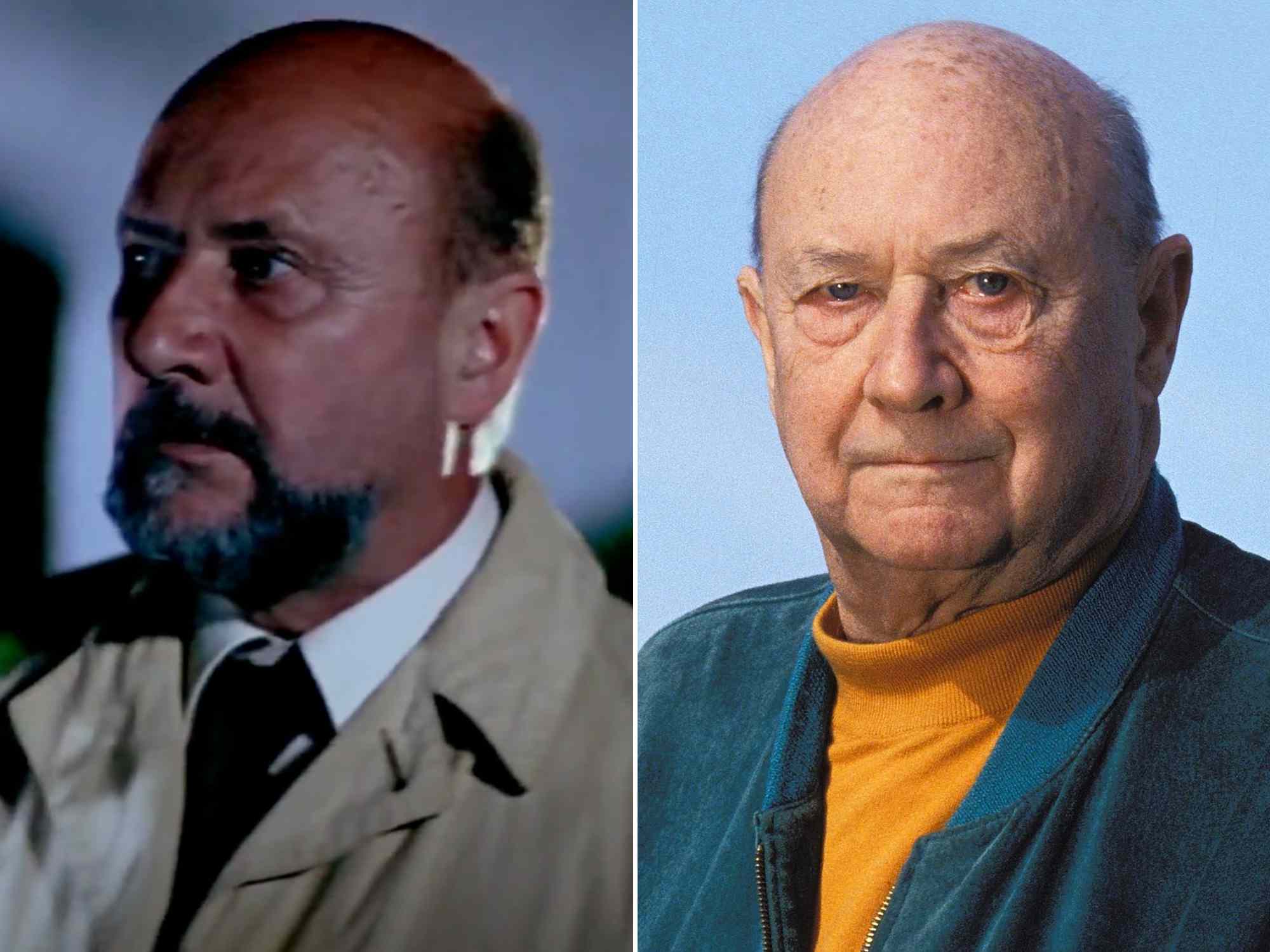 Donald Pleasence as Dr. Loomis in 'Halloween'. ; Donald Pleasance at the festival Of Cognac in 1993.