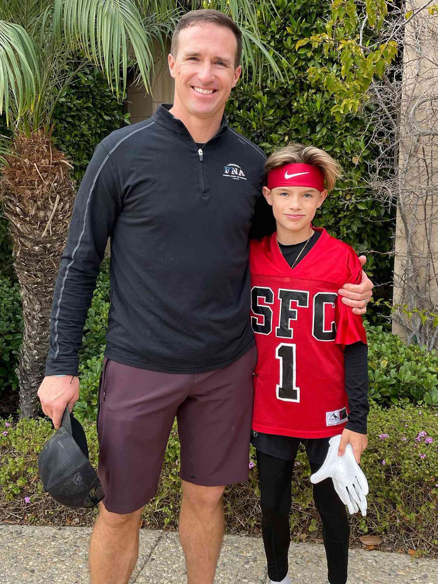 Drew Brees and his son