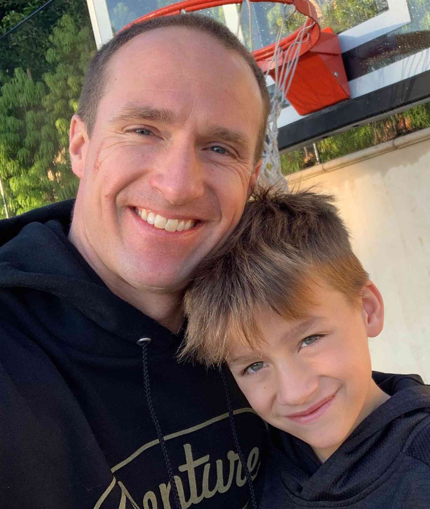 Drew Brees and his son Callen