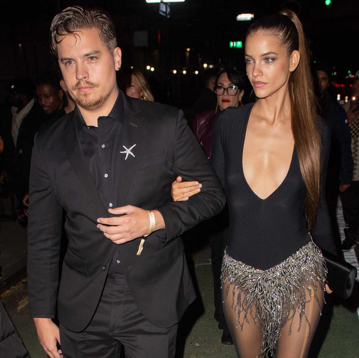 Dylan Sprouse and Barbara Palvin are seen on October 15, 2024 in New York City