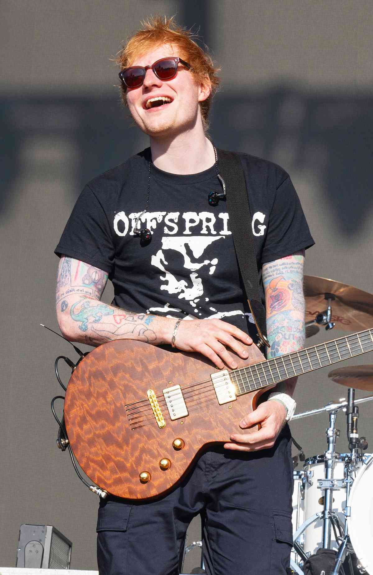 Singer-songwriter Ed Sheeran performs live on stage with The Offspring during 2024 BottleRock at Napa Valley Expo on May 26, 2024 in Napa, California.