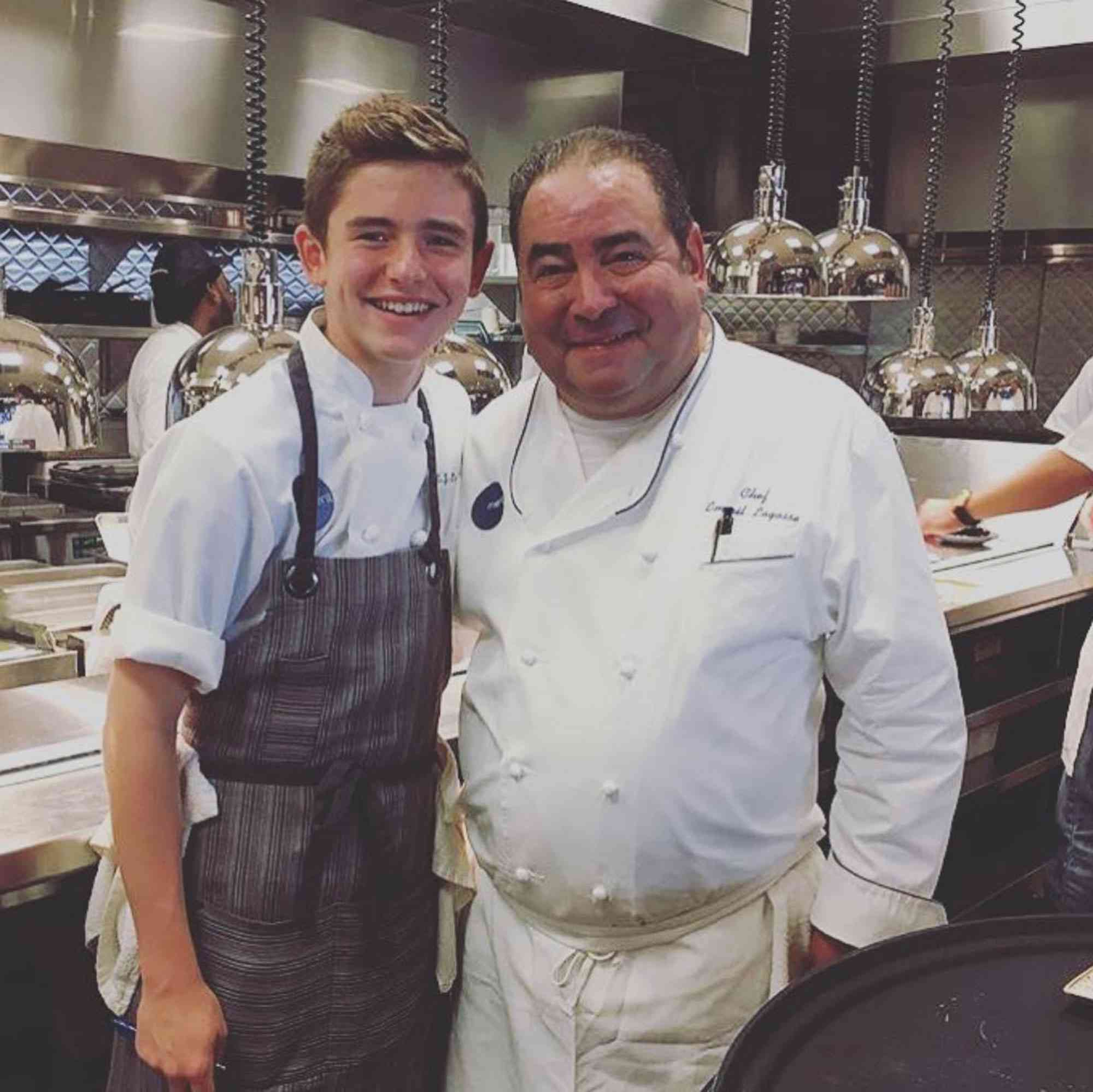 Emeril Lagasse and E.J. Lagasse.