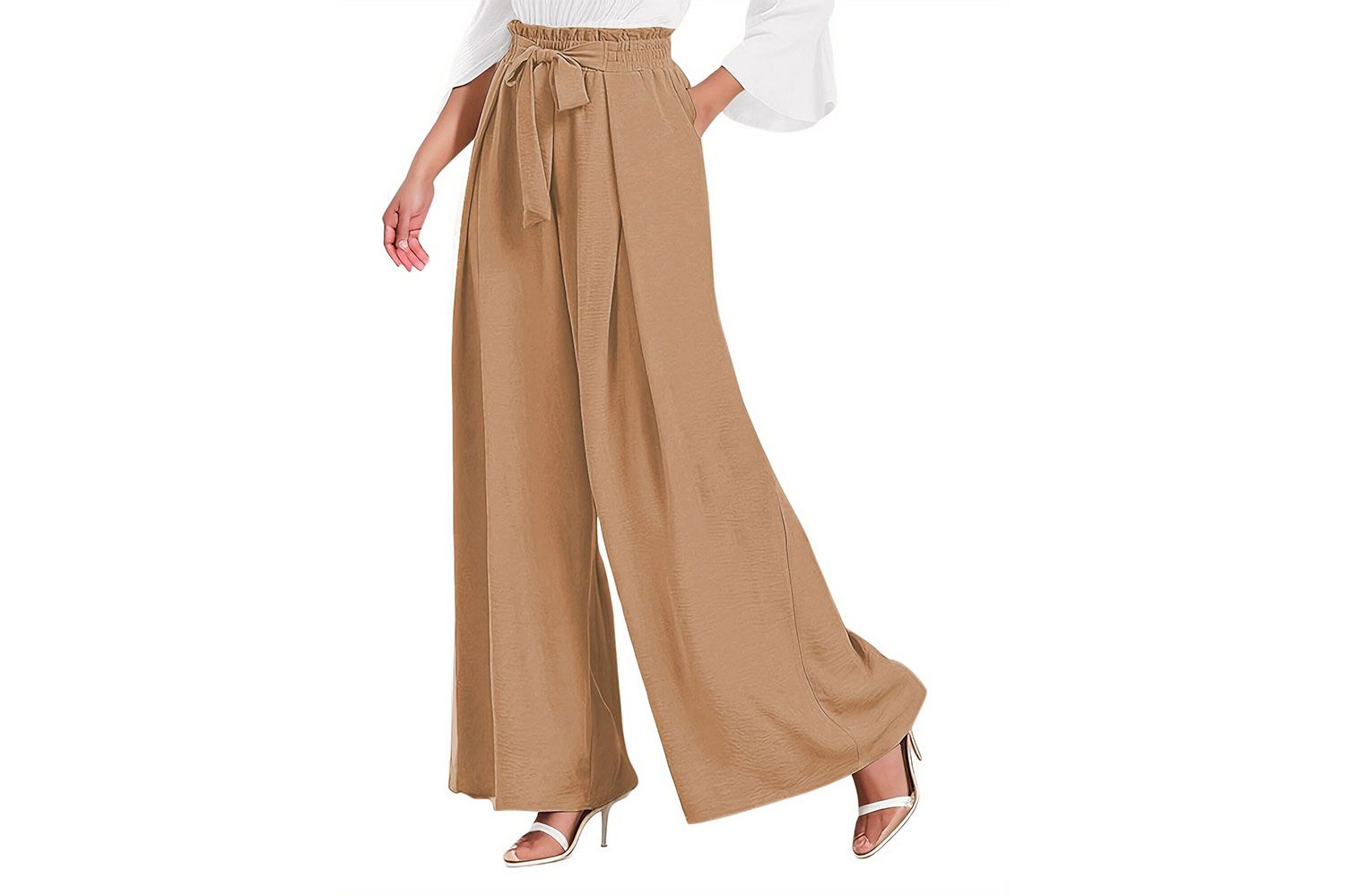 Fantaslook Womens Wide Leg Lounge Pants with Pockets High Waisted Adjustable 