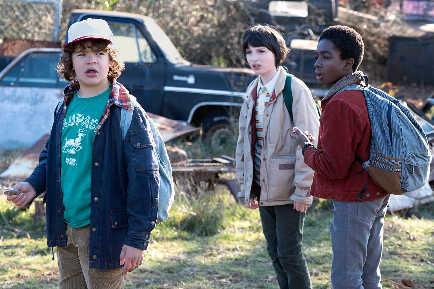 Gaten Matarazzo (left), Finn Wolfhard and Caleb McLaughlin in 'Stranger Things'