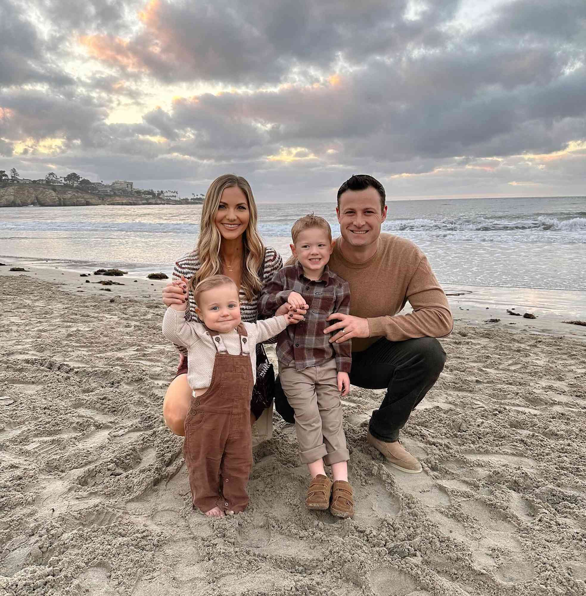 Gerrit Cole and Amy Cole with their kids Caden and Everett. 