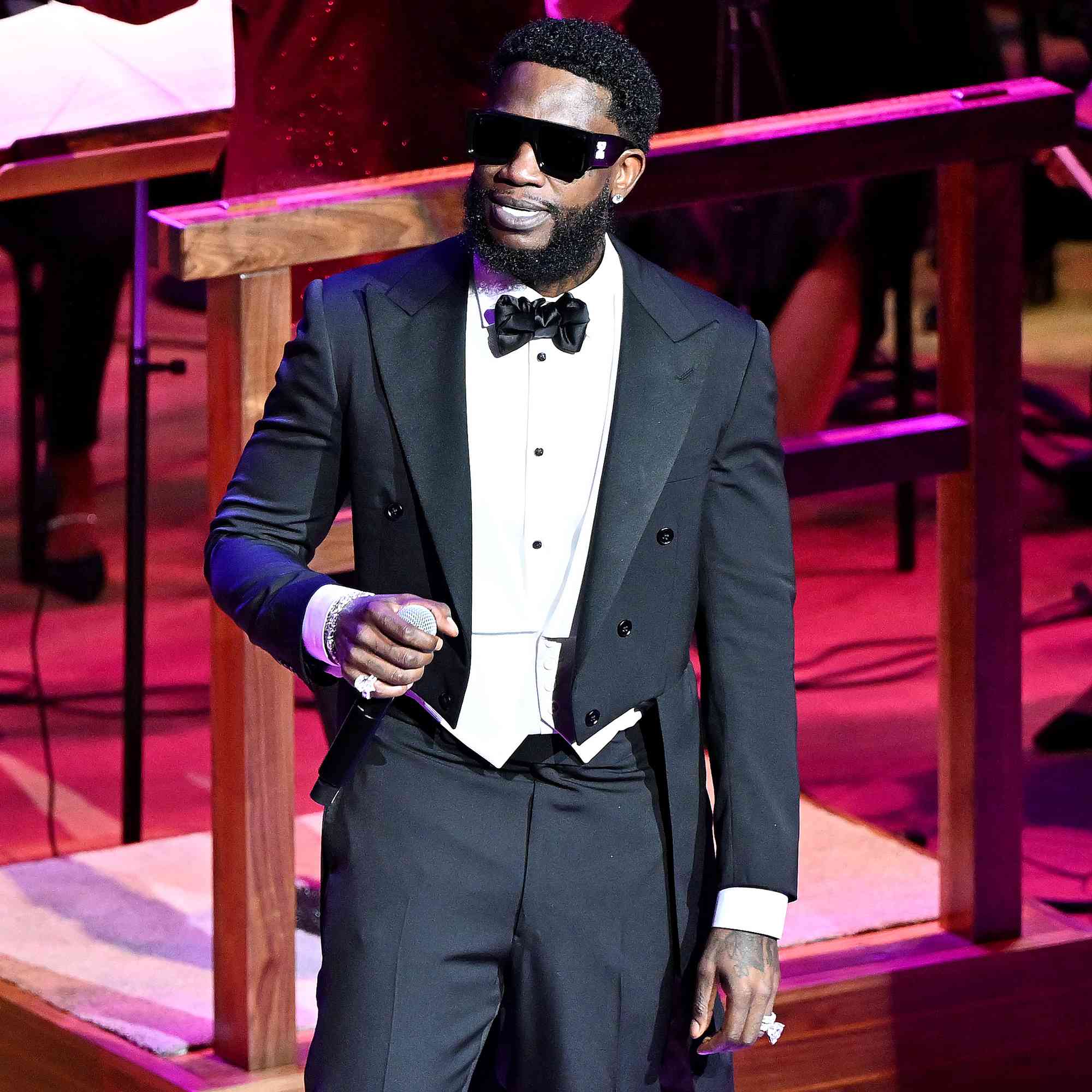 Gucci Mane performs onstage during The Road To 1017 featuring The Atlanta Pops Orchestra at Atlanta Symphony Hall on October 12, 2024 in Atlanta, Georgia