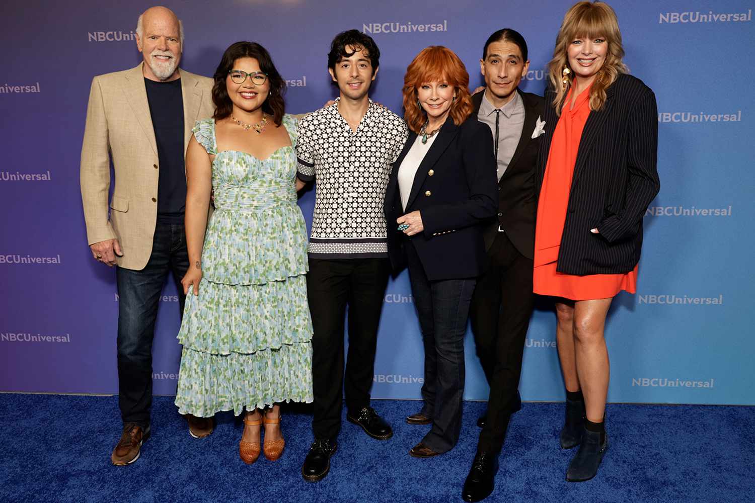 Rex Linn, Belissa Escobedo, Pablo Castelblanco, Reba McEntire, Tokala Black Elk, Melissa Peterman; “Happy’s Place” in Pasadena, Calif. on July 14, 2024