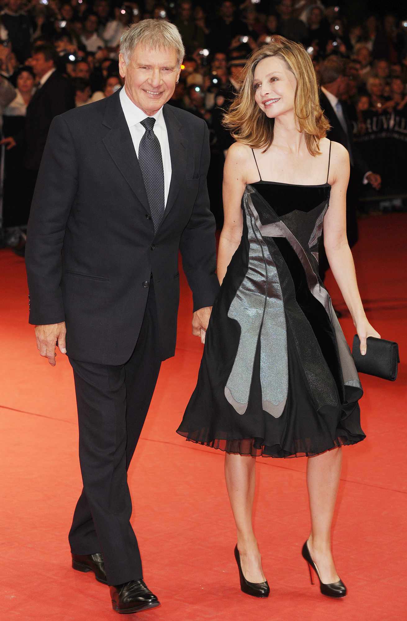 Harrison Ford and Calista Flockhart attend a tribute in Ford's honor at the 35th Deauville American Film Festival