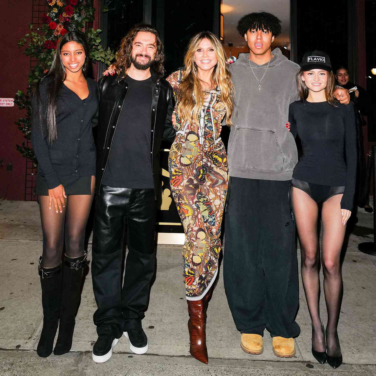 Lou Samuel, Tom Kaulitz, Heidi Klum, Johan Samuel, Leni Klum Heidi Klum Hosts the Opening of Crazy Pizza NYC, Crazy Pizza, 218 Lafayette Stree, Manhattan, New York, United States - 29 Oct 2024