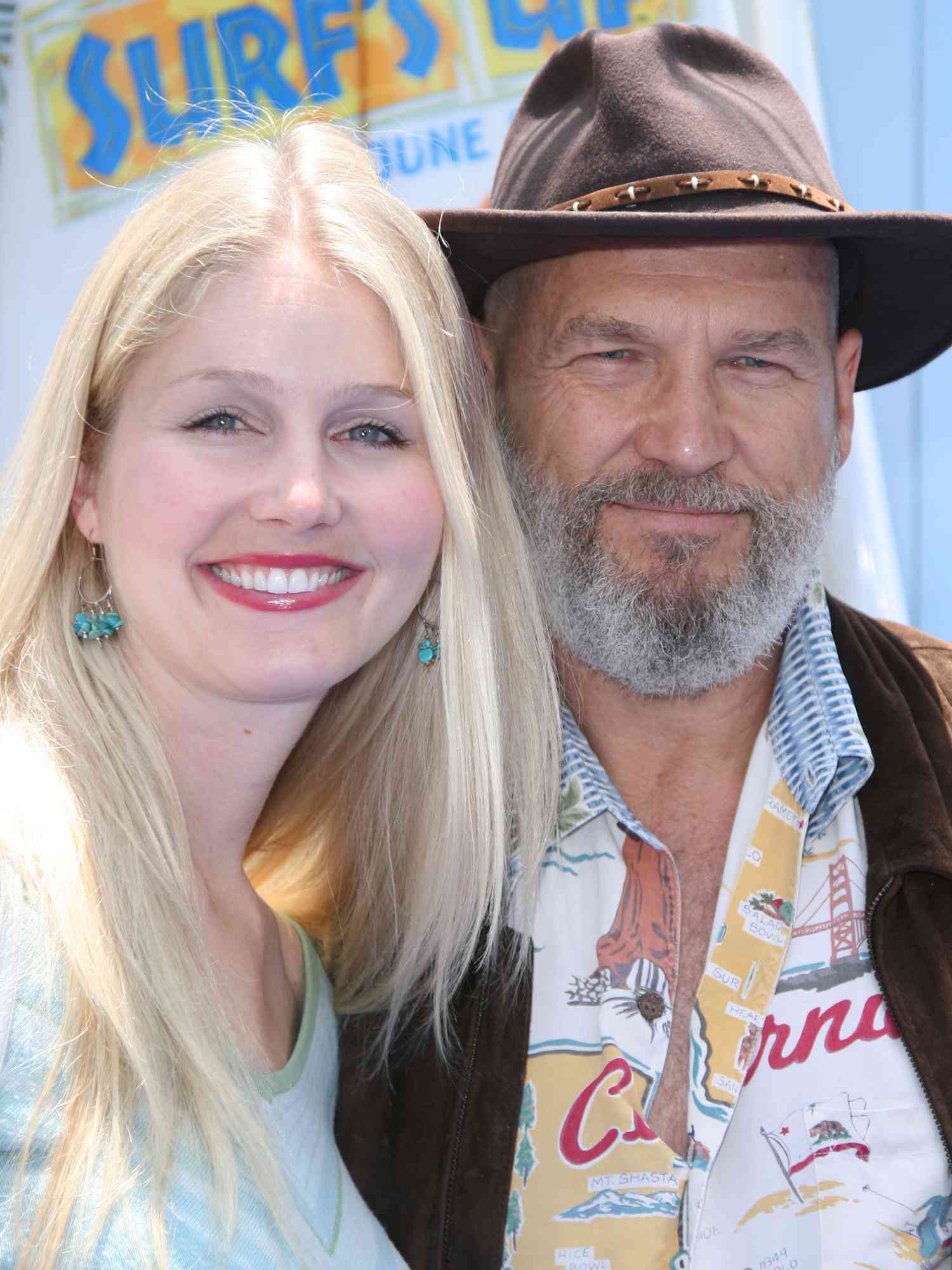 Jeff Bridges and daughter Hayley arrive at the Sony Pictures premiere of ''Surfs Up'' on June 2, 2007 in Los Angeles, California.