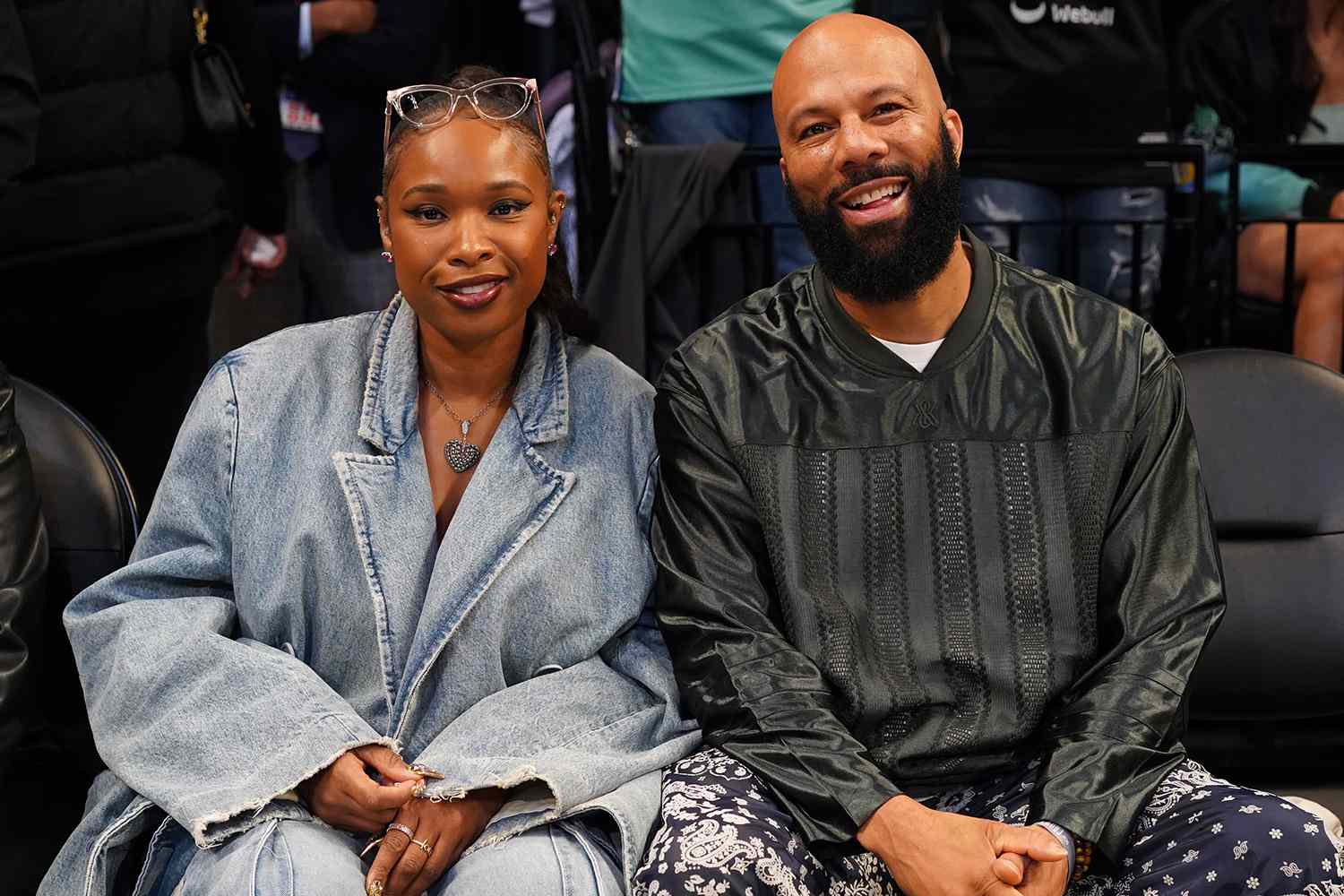 Jennifer Hudson and Common basketball brooklyn 10 13 24